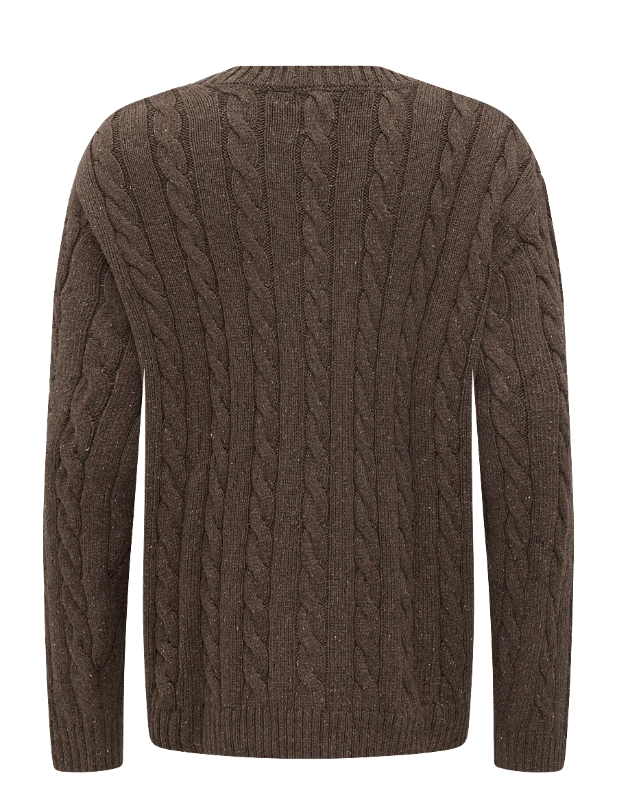 Levi's® - LAUREL CREW CABLE NEPS CAPPUCI - Ümara kaelusega - browns - 1