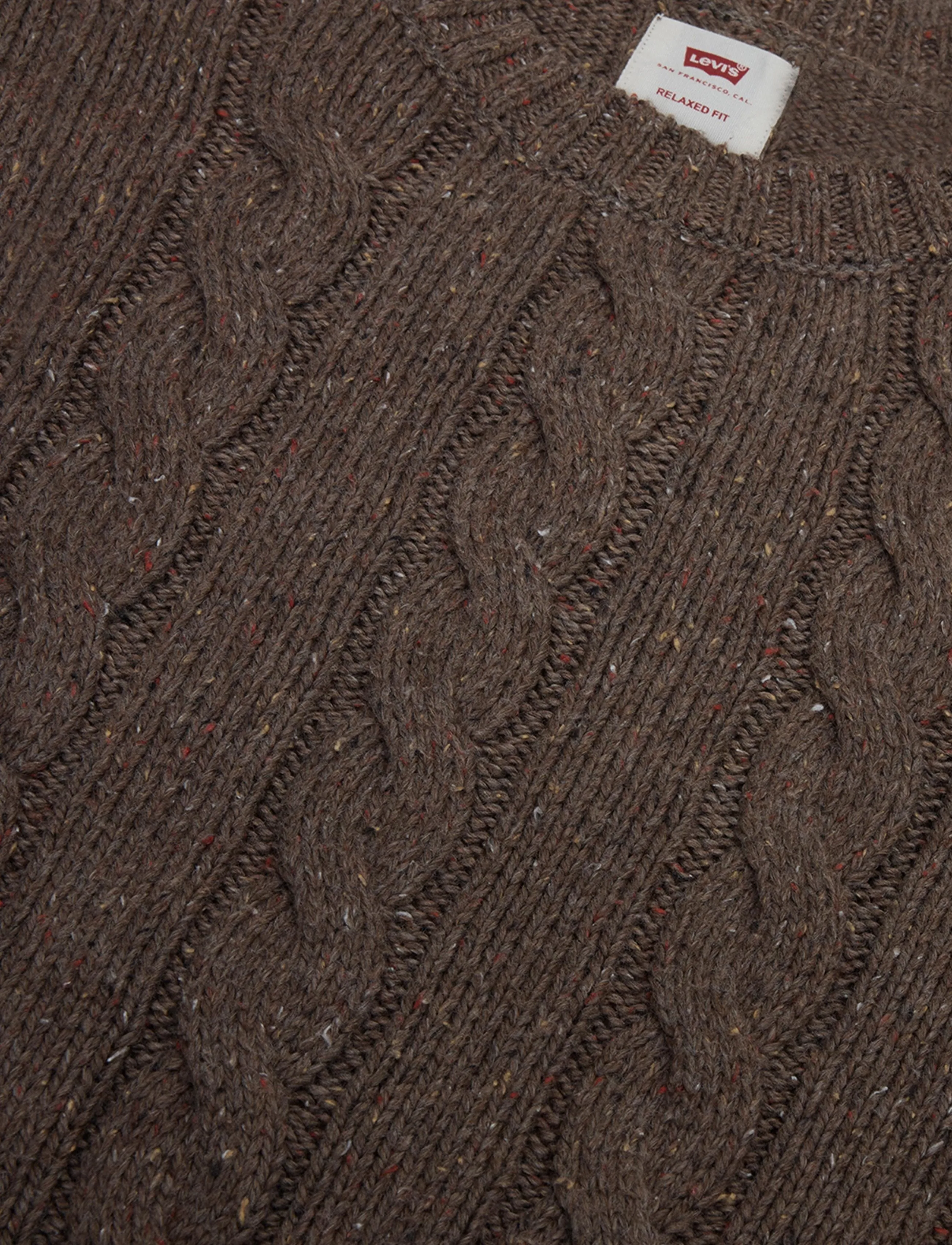 Levi's® - LAUREL CREW CABLE NEPS CAPPUCI - Ümara kaelusega - browns - 2
