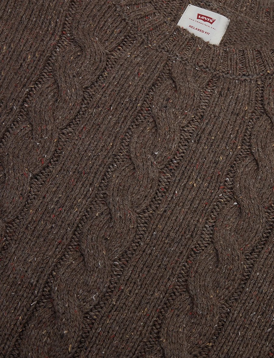 Levi's® - LAUREL CREW CABLE NEPS CAPPUCI - Ümara kaelusega - browns - 2