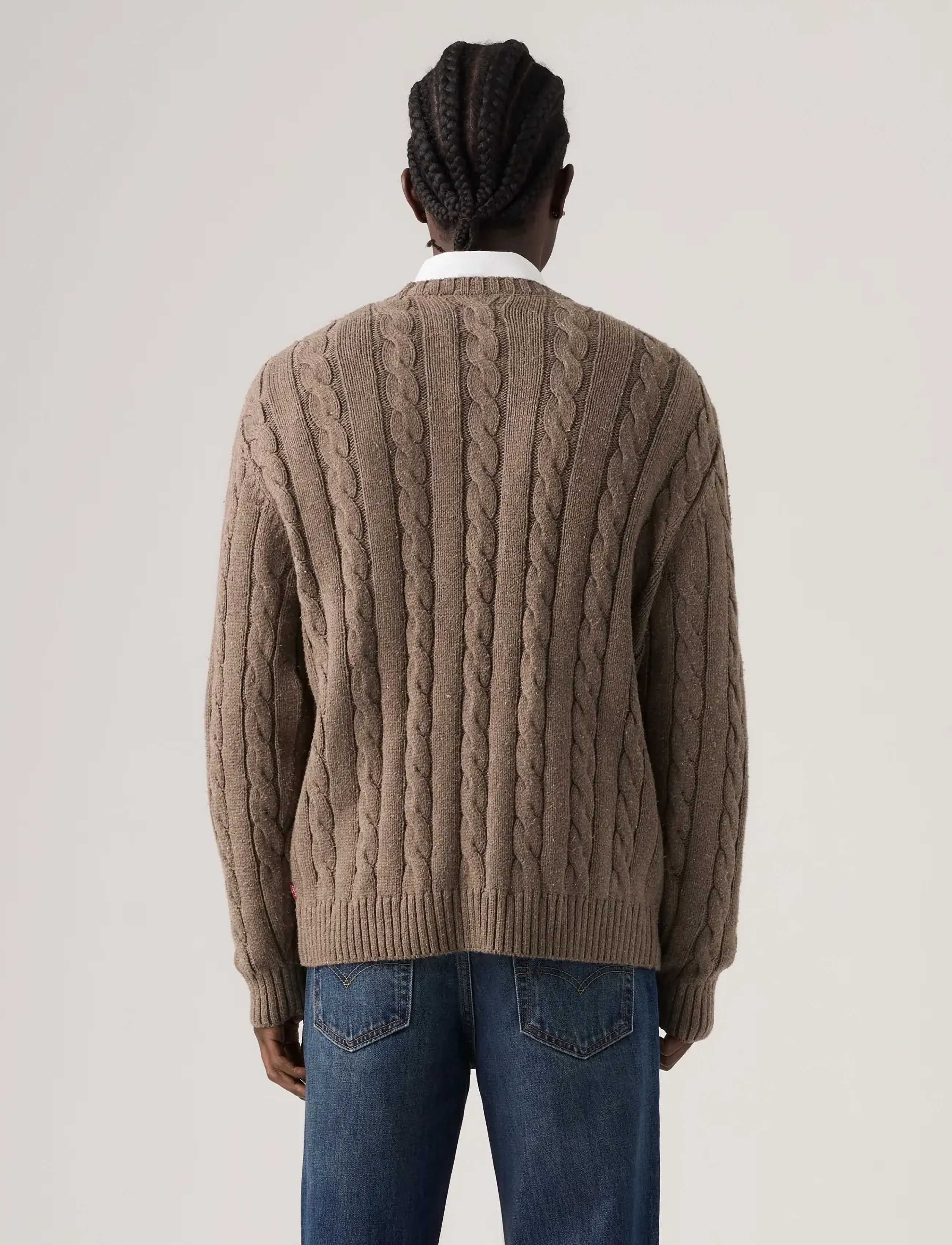 Levi's® - LAUREL CREW CABLE NEPS CAPPUCI - dressipluusid - brownsw - 5