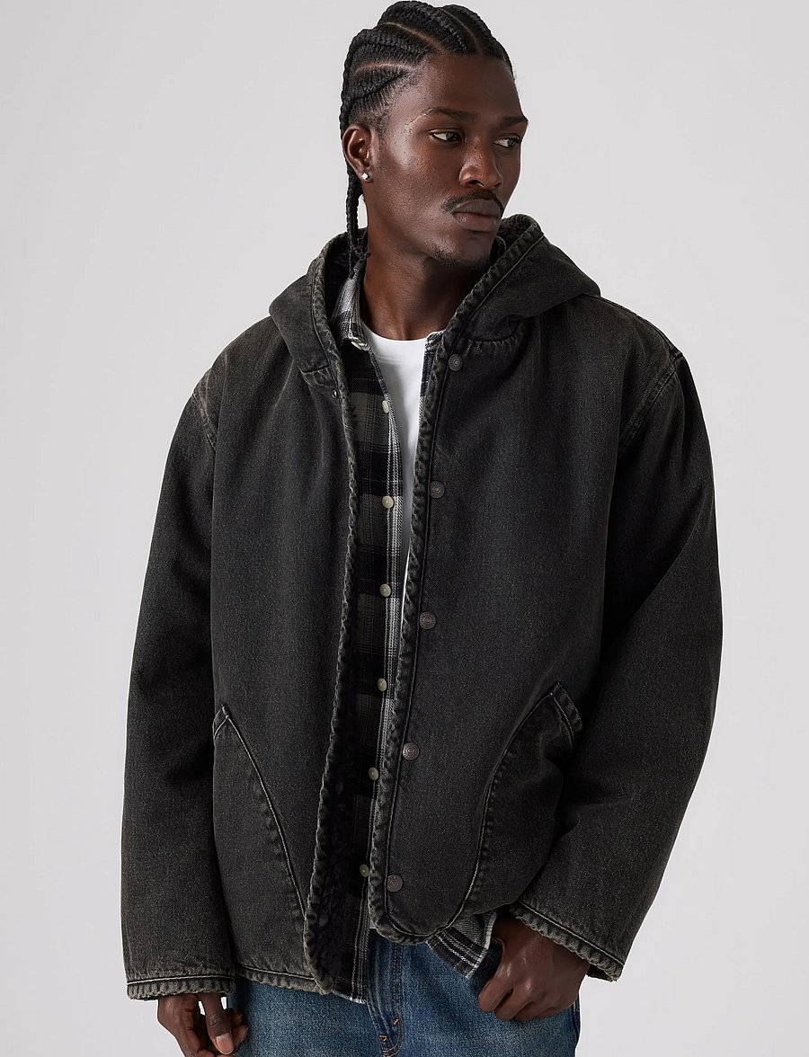 Levi's® - DECK HOODIE SHERPA JACKET A NI - forede denimjakker - blacks2 - 0