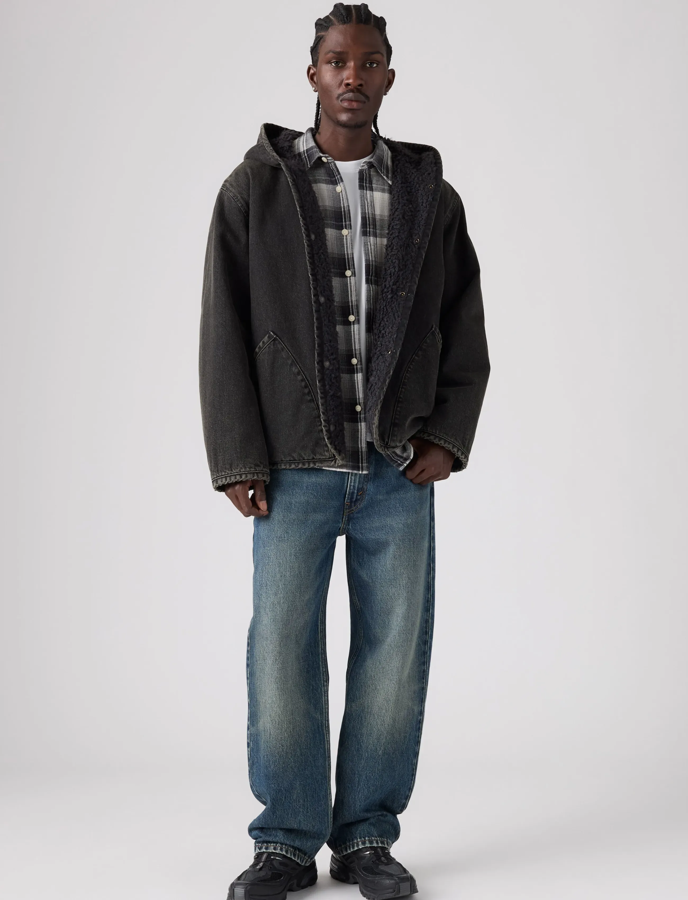 Levi's® - DECK HOODIE SHERPA JACKET A NI - jeansjacken - blacks2 - 4