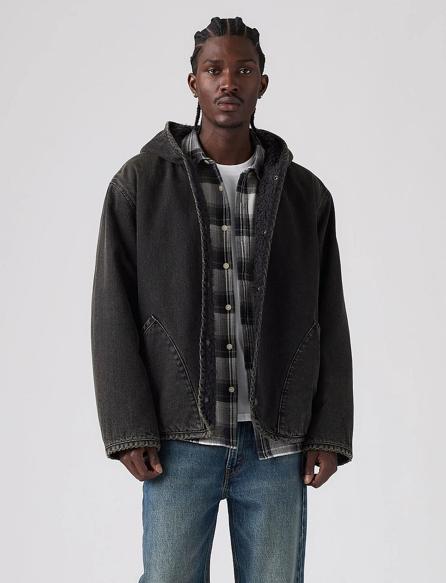 Levi's® - DECK HOODIE SHERPA JACKET A NI - forede denimjakker - blacks2 - 5