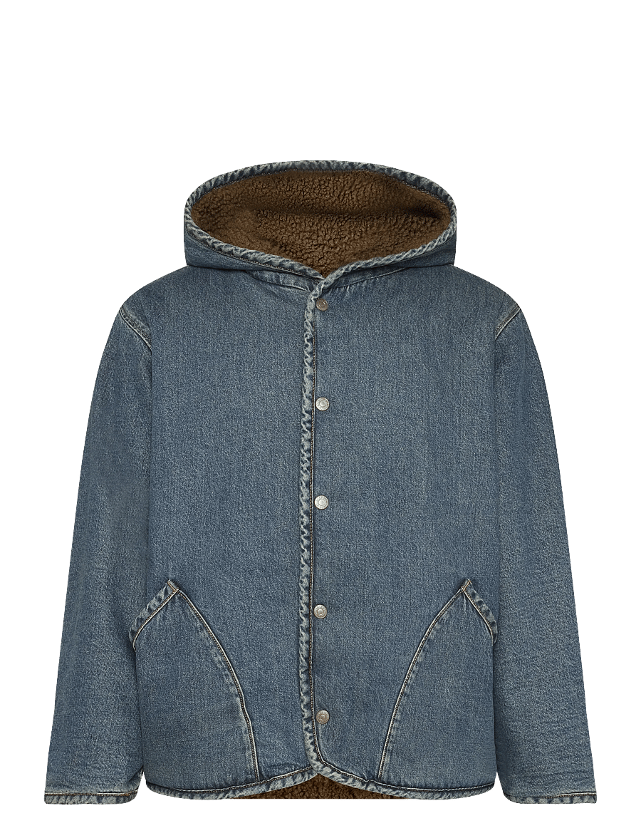 Levi's® - DECK HOODIE SHERPA JACKET SUPE - gefütterte denimjacken - med indigo - worn in22 - 0