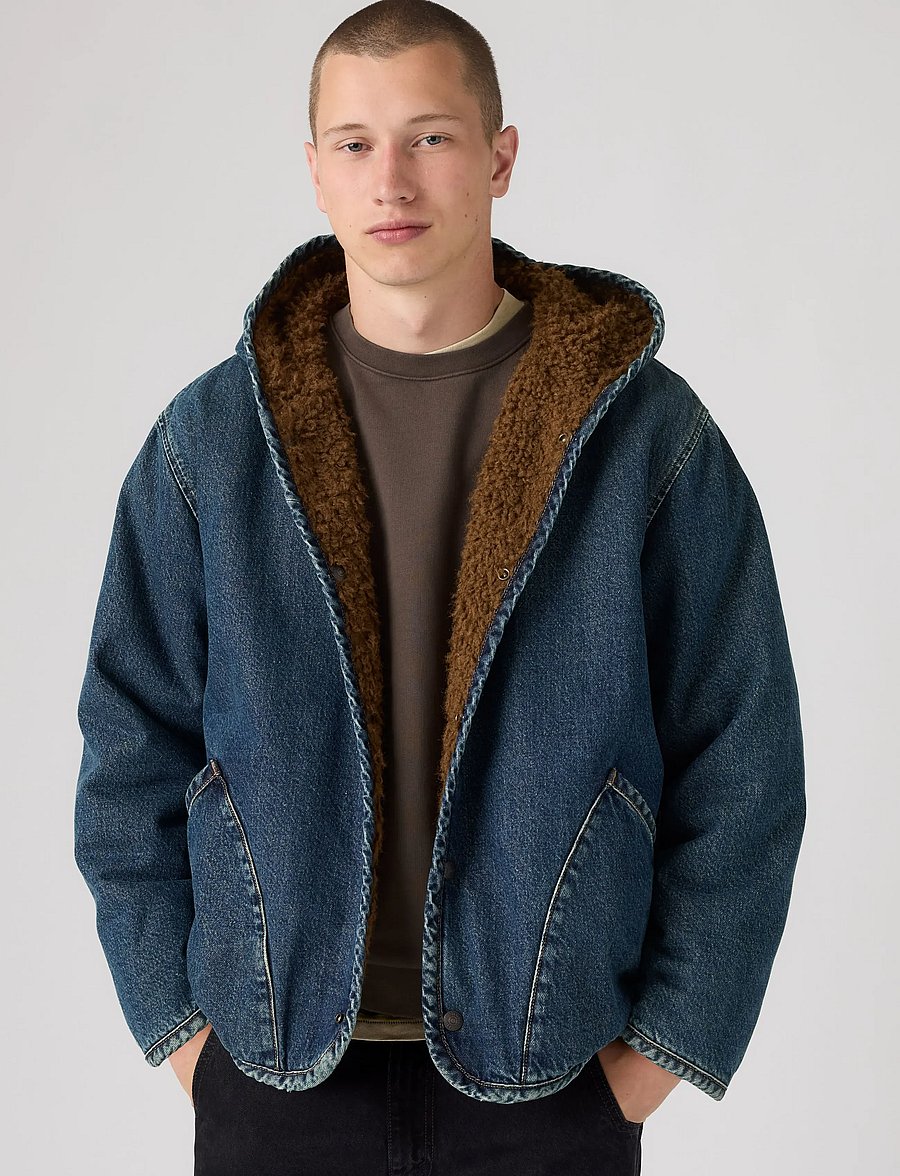 Levi's® - DECK HOODIE SHERPA JACKET SUPE - gefütterte denimjacken - med indigo - worn in22 - 0