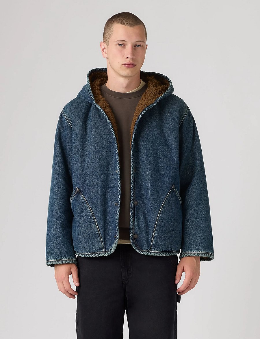 Levi's® - DECK HOODIE SHERPA JACKET SUPE - gefütterte denimjacken - med indigo - worn in22 - 4