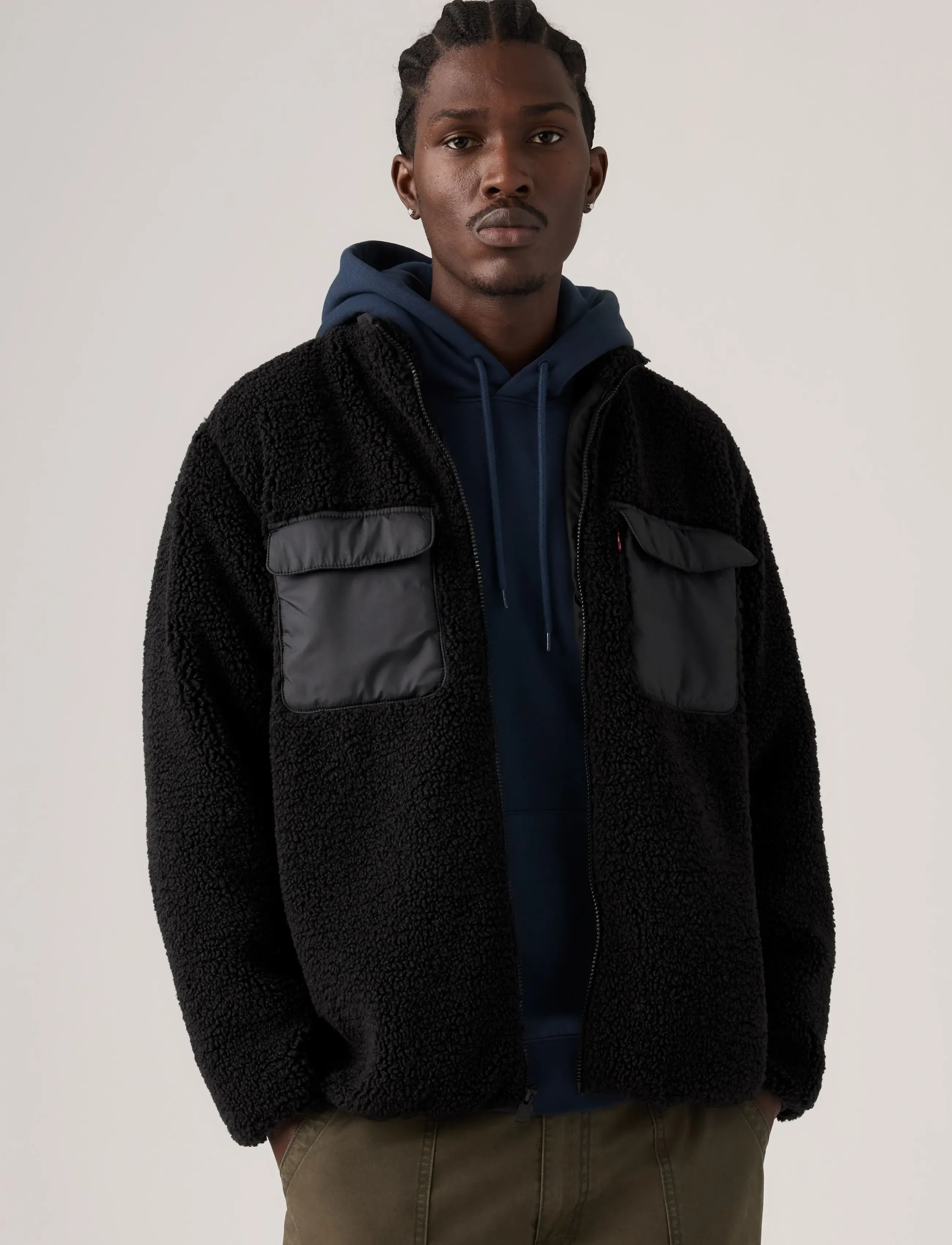 Levi's® CAMPO SHERPA JACKET JET BLACK - Sweatshirts & Hoodies - BLACKS3 / black