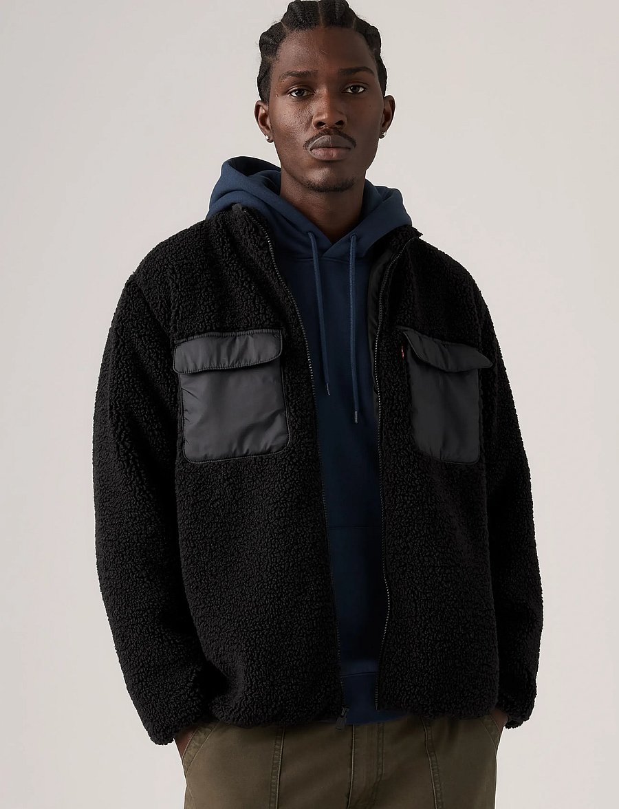 Levi's® - CAMPO SHERPA JACKET JET BLACK - teddy-pusad - blacks3 - 0