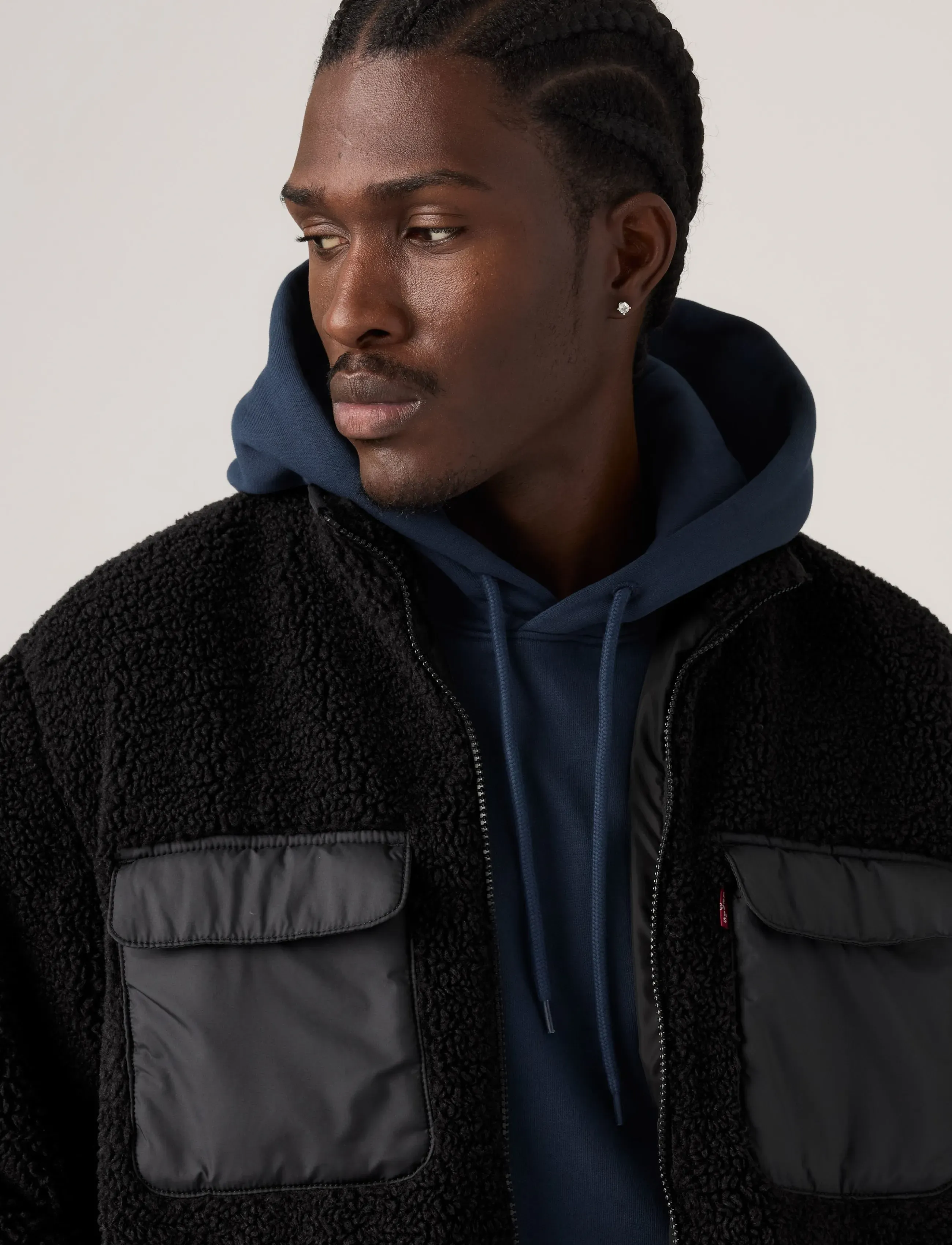 Levi's® - CAMPO SHERPA JACKET JET BLACK - teddy-pusad - blacks3 - 3