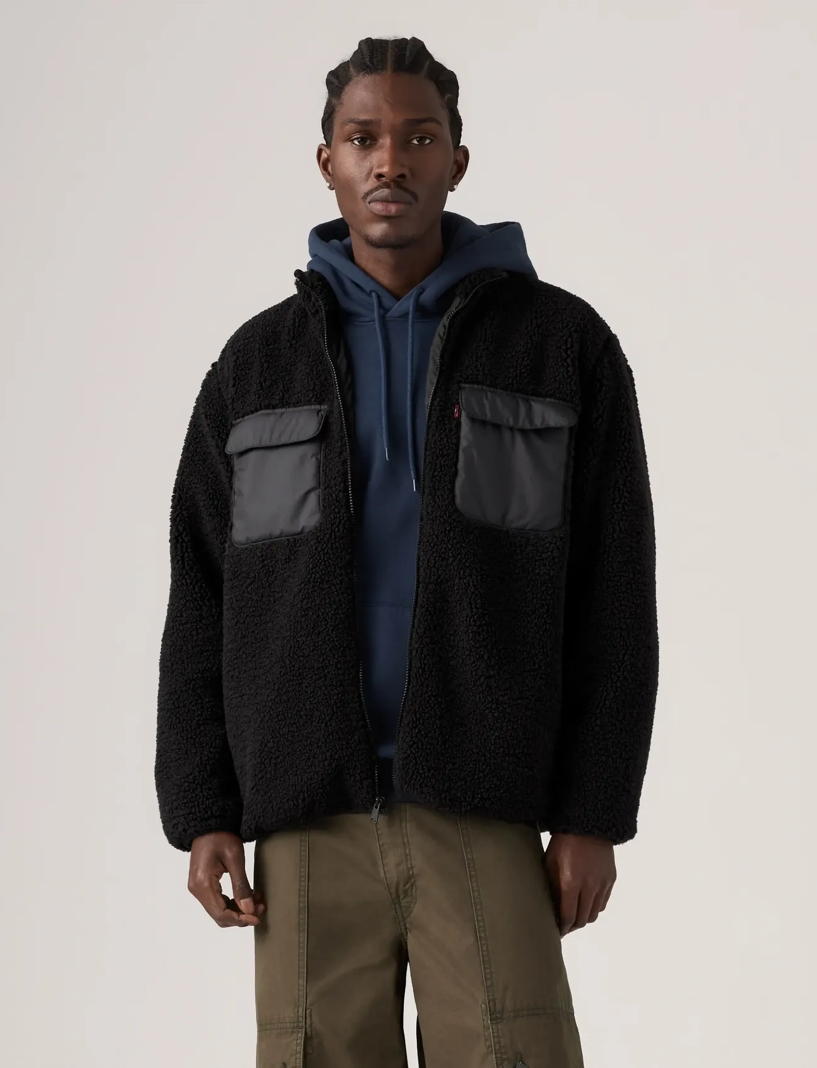 Levi's® - CAMPO SHERPA JACKET JET BLACK - teddy-pusad - blacks3 - 4