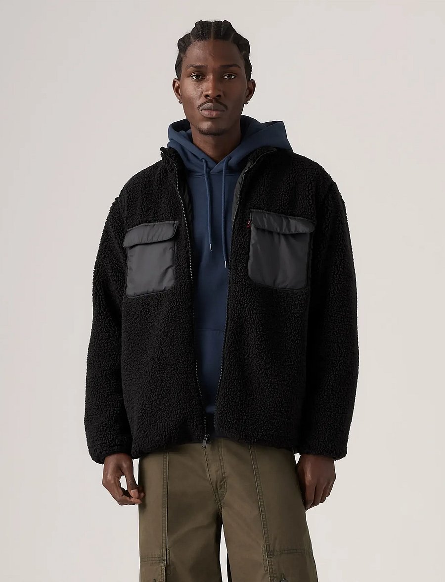 Levi's® - CAMPO SHERPA JACKET JET BLACK - teddy-pusad - blacks3 - 4