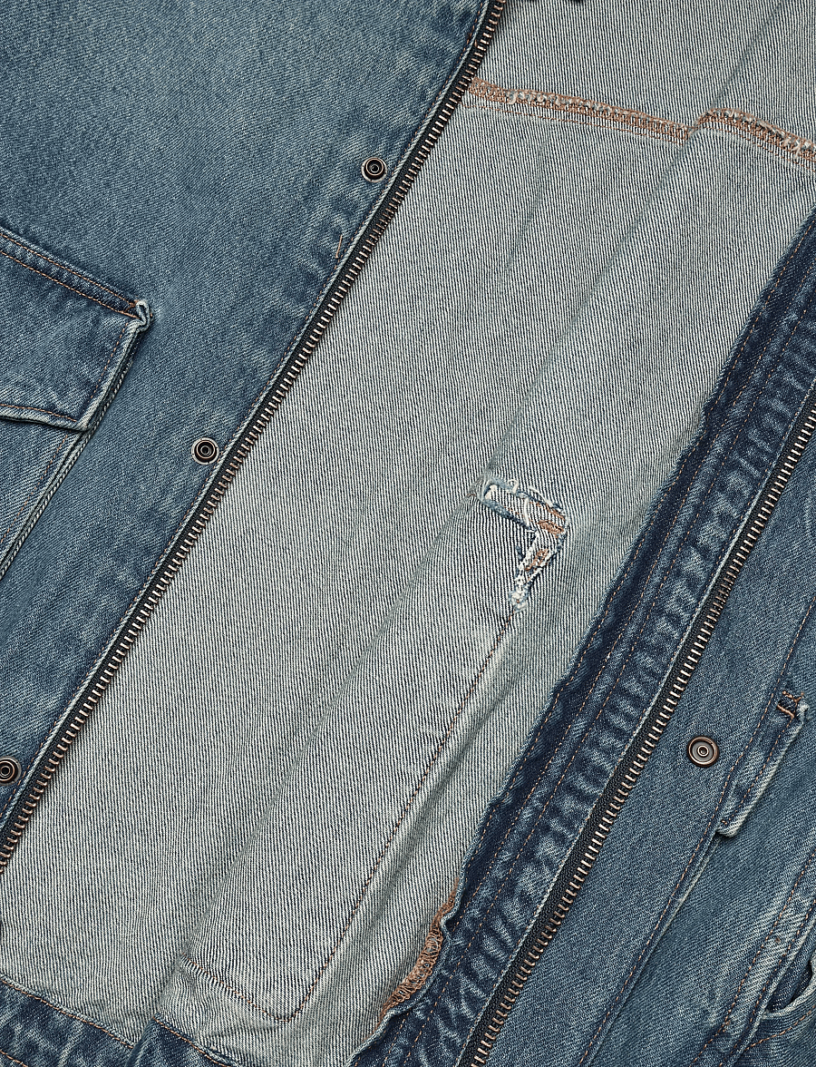 Levi's® - HILLTOP JACKET IN GOOD COMPANY - voodrita teksatagid - med indigo - worn in - 4