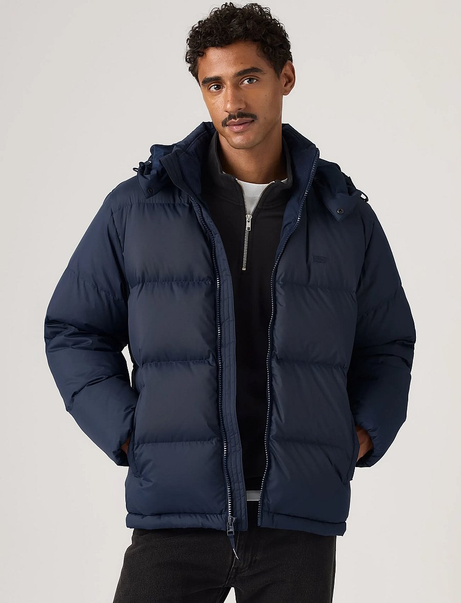 Levi's® - ROCKWELL HOODED PUFFER 1 NAVY - shop efter stil - blues - 0
