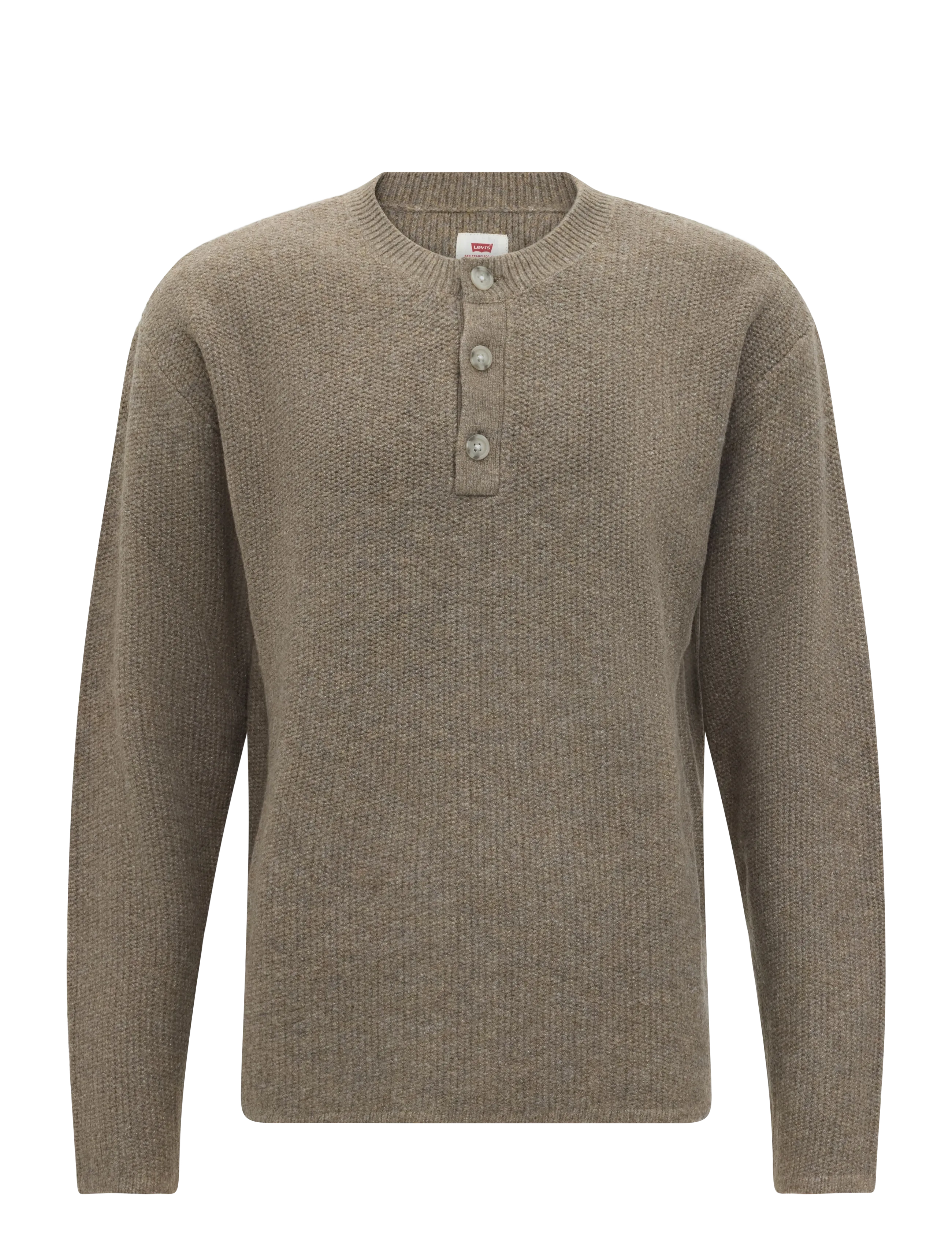 Levi's® WOODACRE HENLEY SWEATER BRINDL - Stickat - NEUTRALS / brown