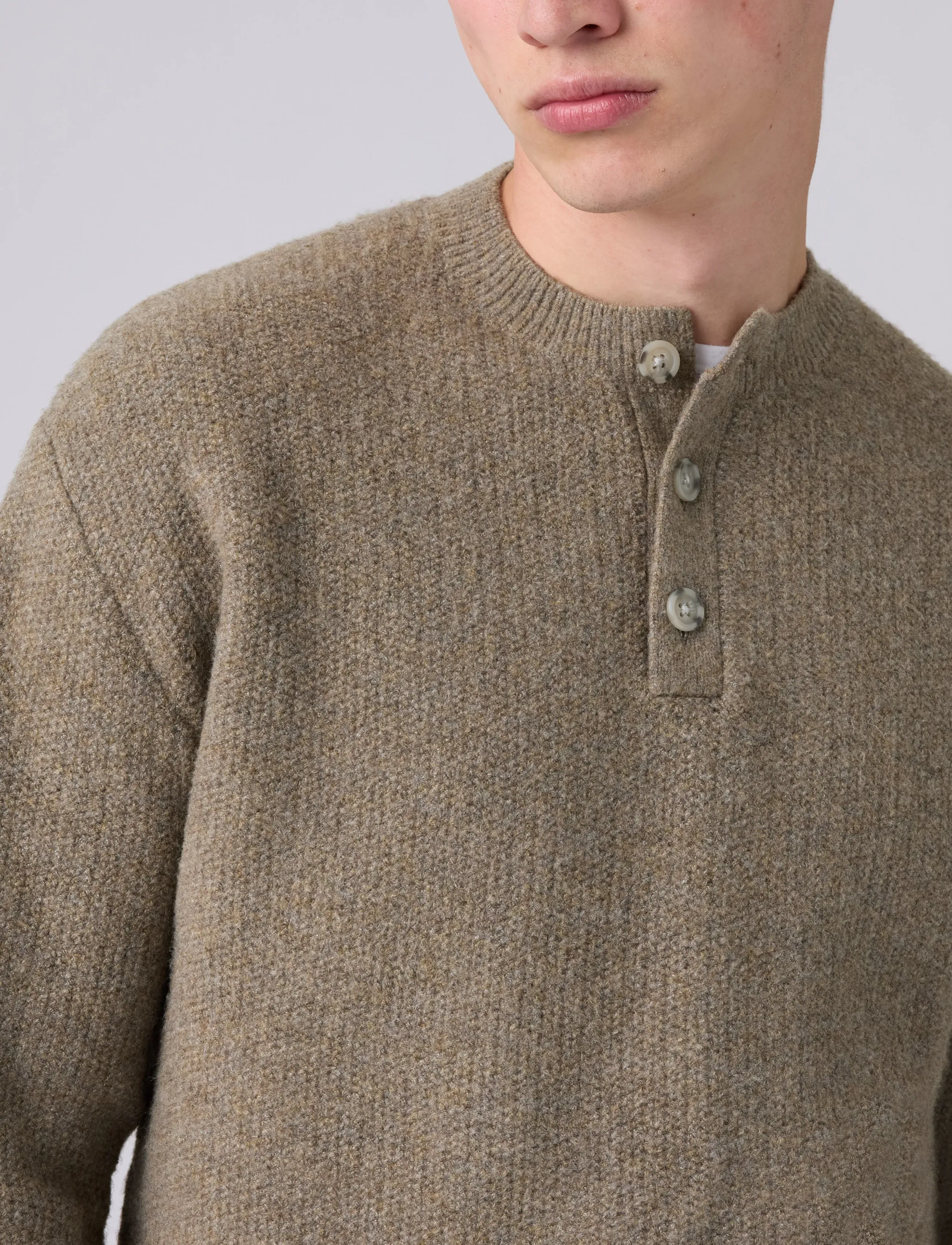 Levi's® - WOODACRE HENLEY SWEATER BRINDL - sügisesed riided - neutrals - 4