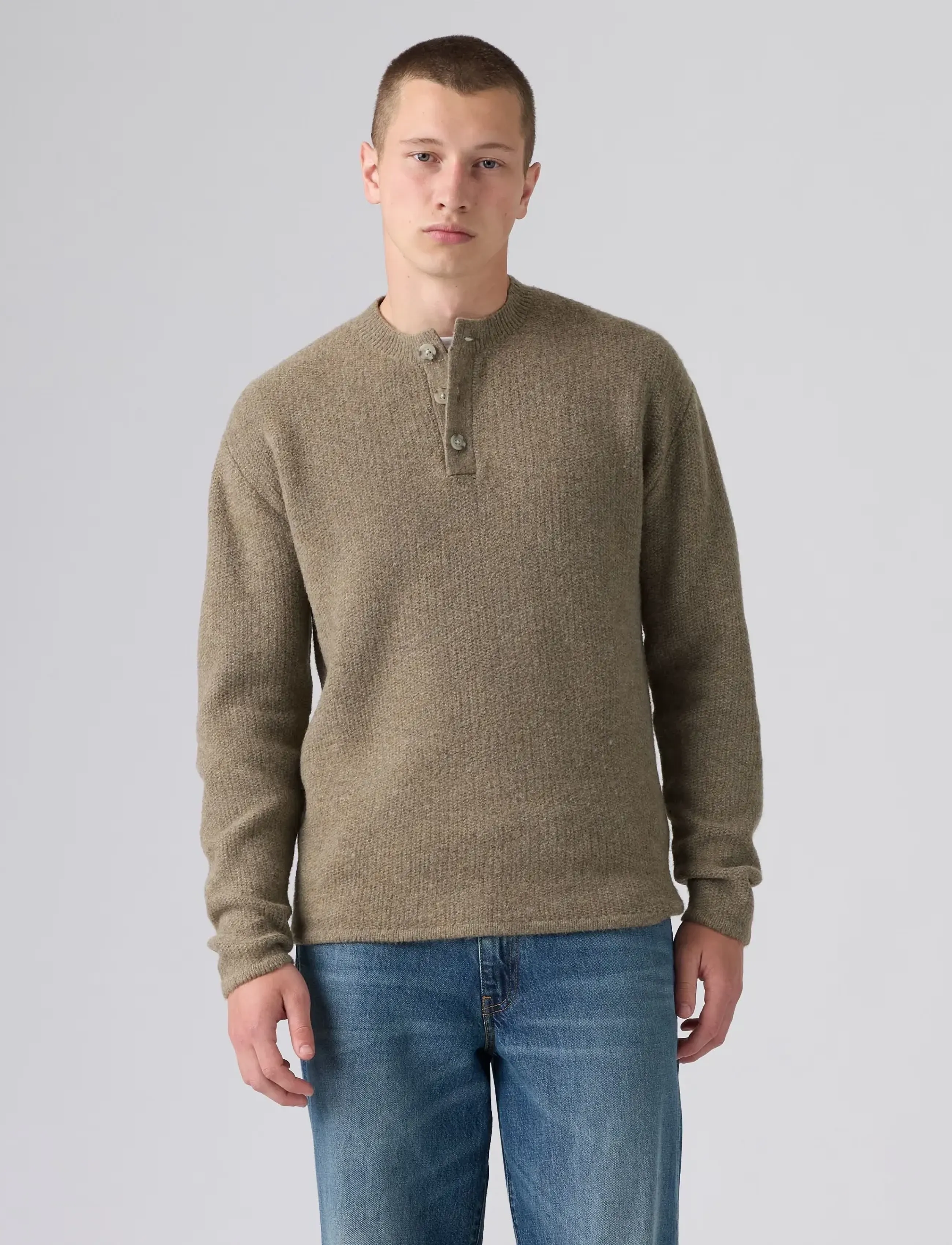 Levi's® - WOODACRE HENLEY SWEATER BRINDL - sügisesed riided - neutrals - 5