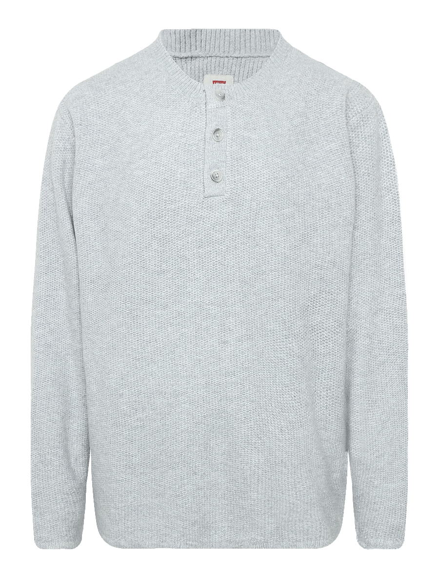 Levi's® - WOODACRE HENLEY SWEATER WARM L - pikkade varrukatega kootud polod - greys - 0
