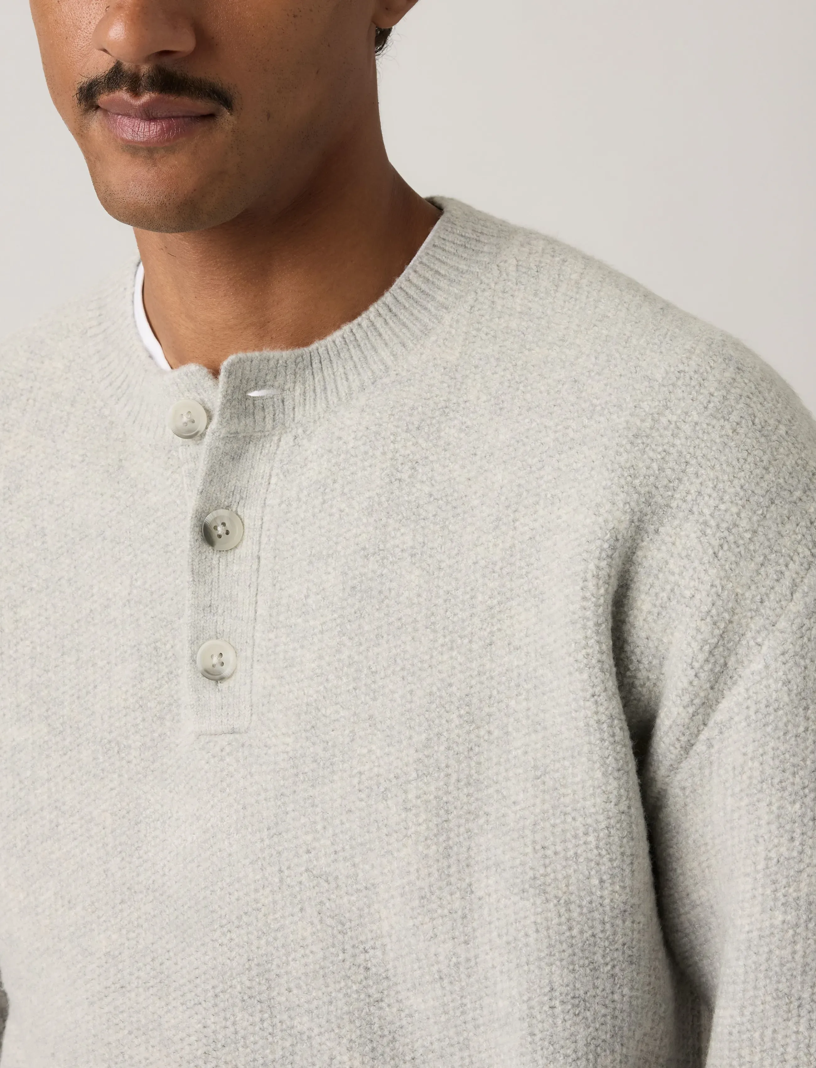 Levi's® - WOODACRE HENLEY SWEATER WARM L - sügisesed riided - greys - 3