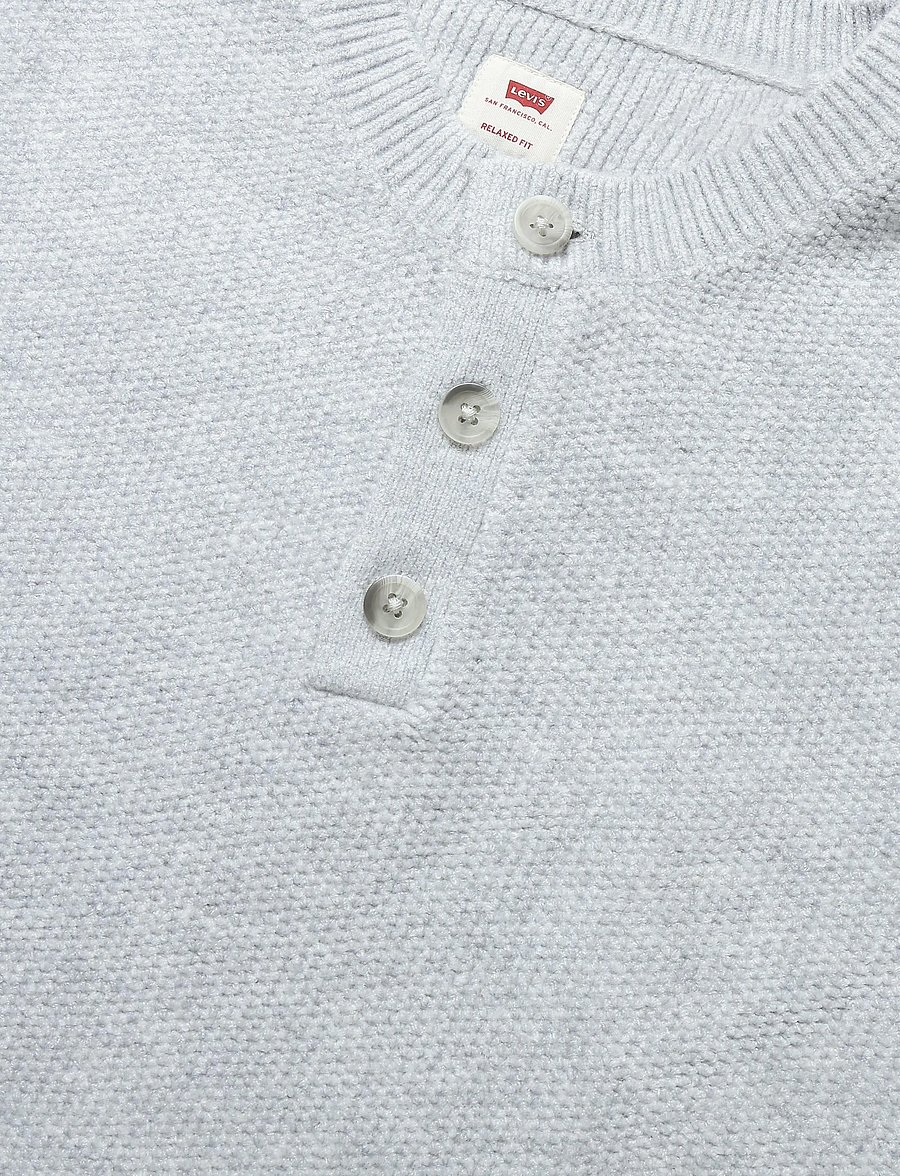 Levi's® - WOODACRE HENLEY SWEATER WARM L - pikkade varrukatega kootud polod - greys - 2