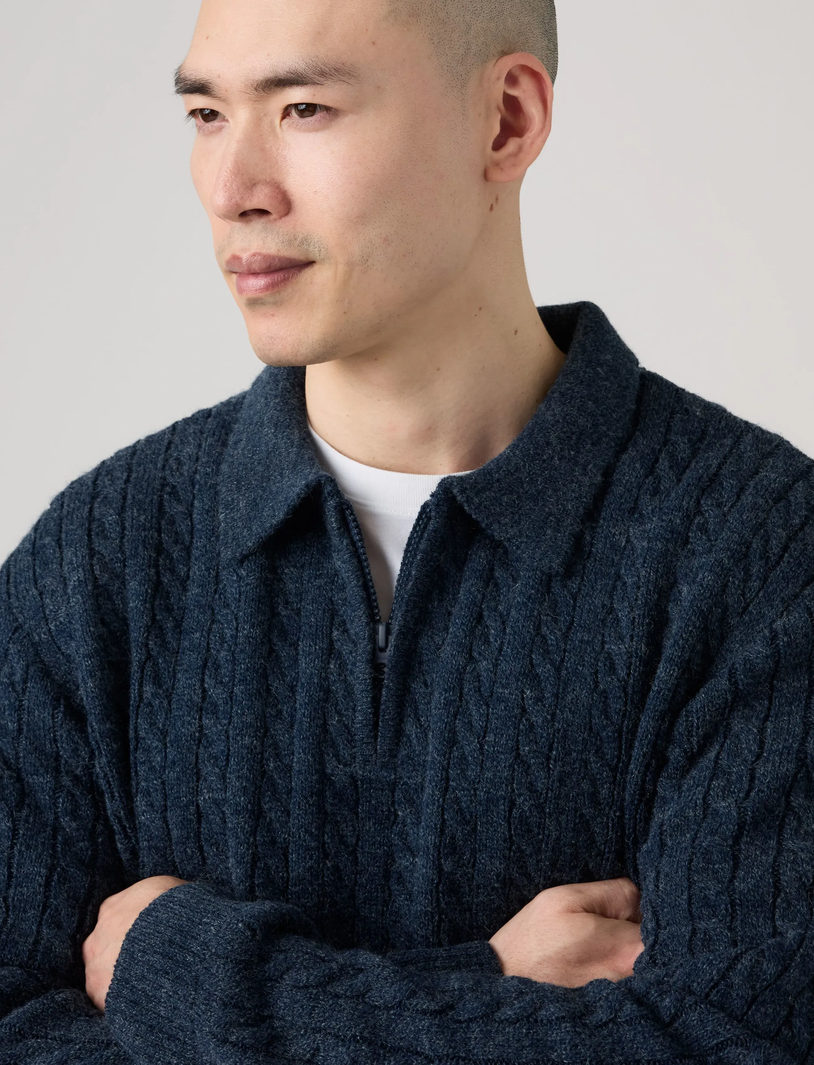 LEVIS ® Mason Collared Quarter Zip Win pikéer herr – bild 4