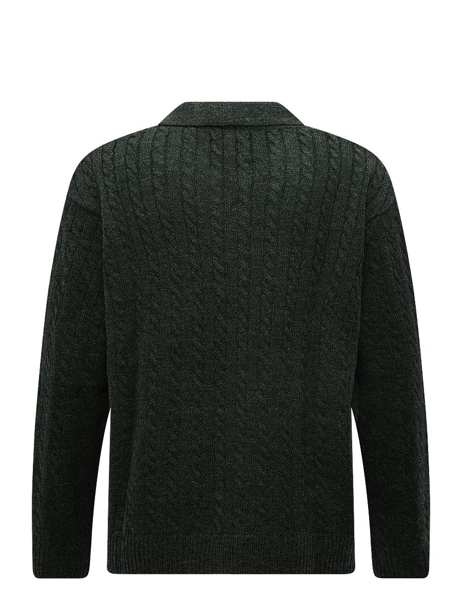 Levi's® - MASON COLLARED QUARTER ZIP WIN - langärmelige strick-polohemden - greens - 1