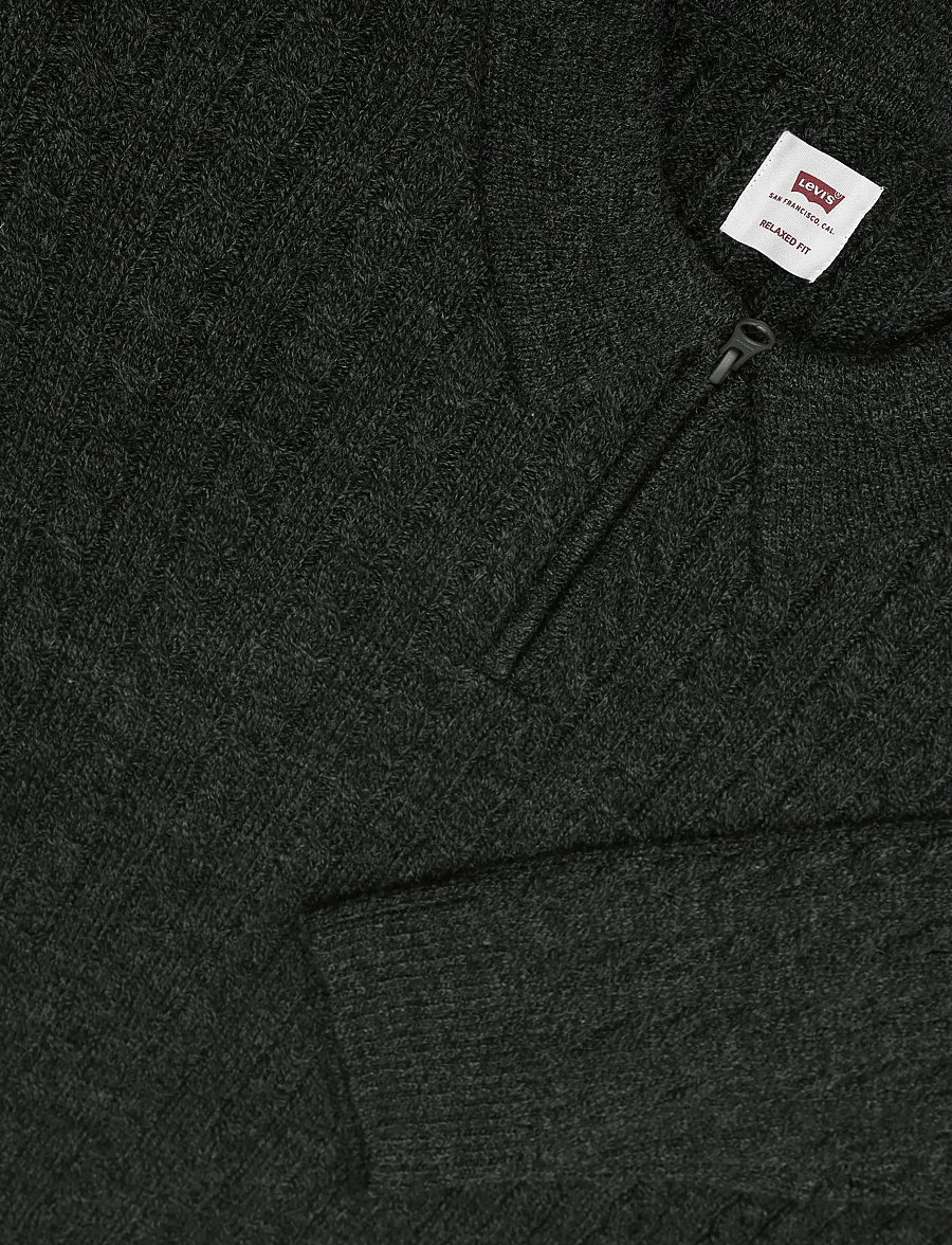 Levi's® - MASON COLLARED QUARTER ZIP WIN - langärmelige strick-polohemden - greens - 2