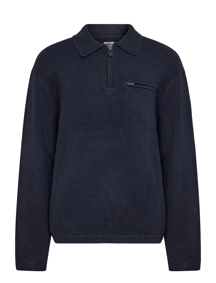 Levi's® - BOULDER COLLARED HALF ZIP NAVY - long-sleeved knitted polos - blues - 1