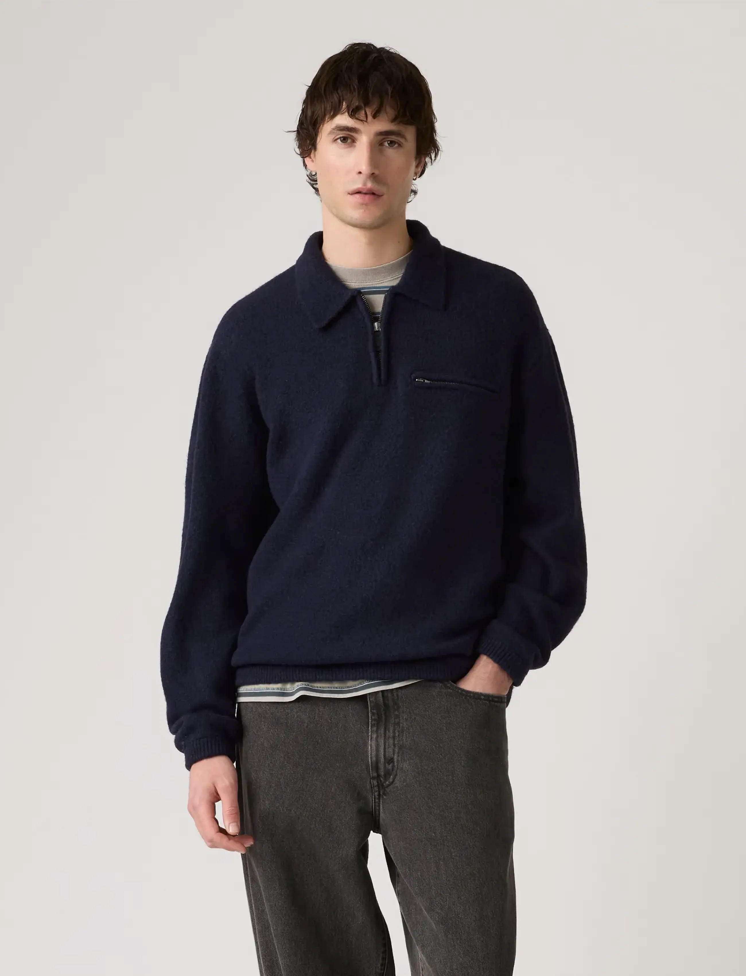 Levi's® - BOULDER COLLARED HALF ZIP NAVY - blues - 3