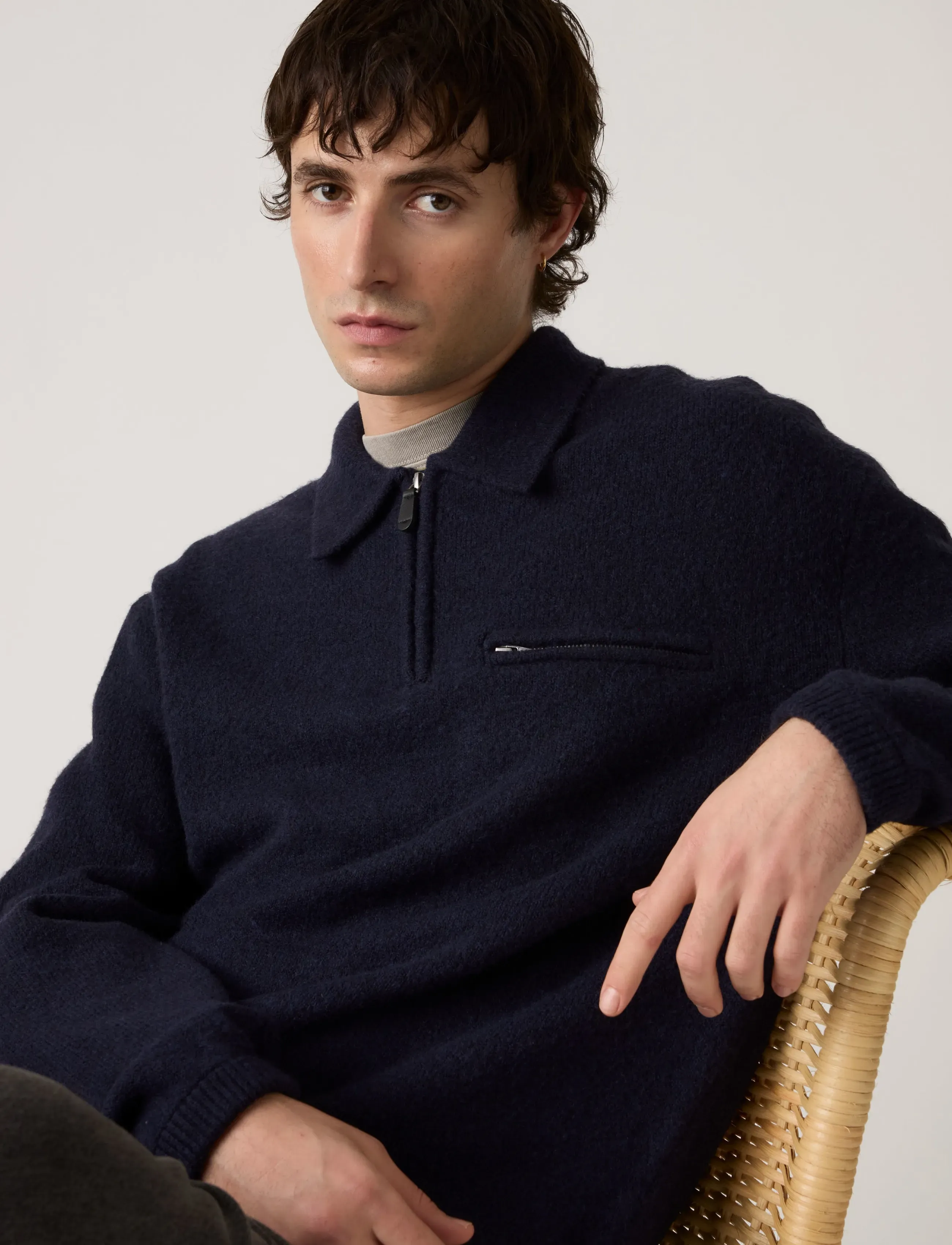 Levi's® - BOULDER COLLARED HALF ZIP NAVY - blues - 5