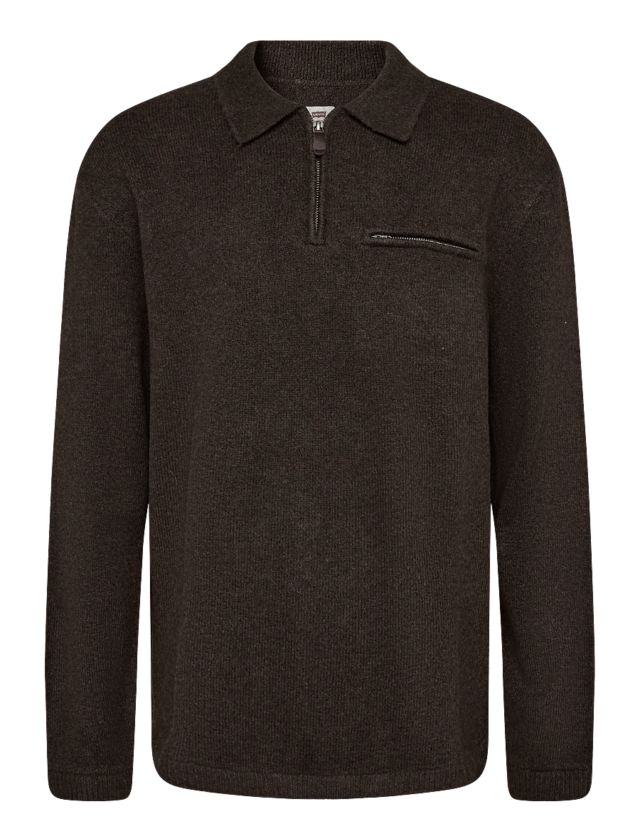 Levi's® - BOULDER COLLARED HALF ZIP HOT - pikkade varrukatega kootud polod - neutrals - 1