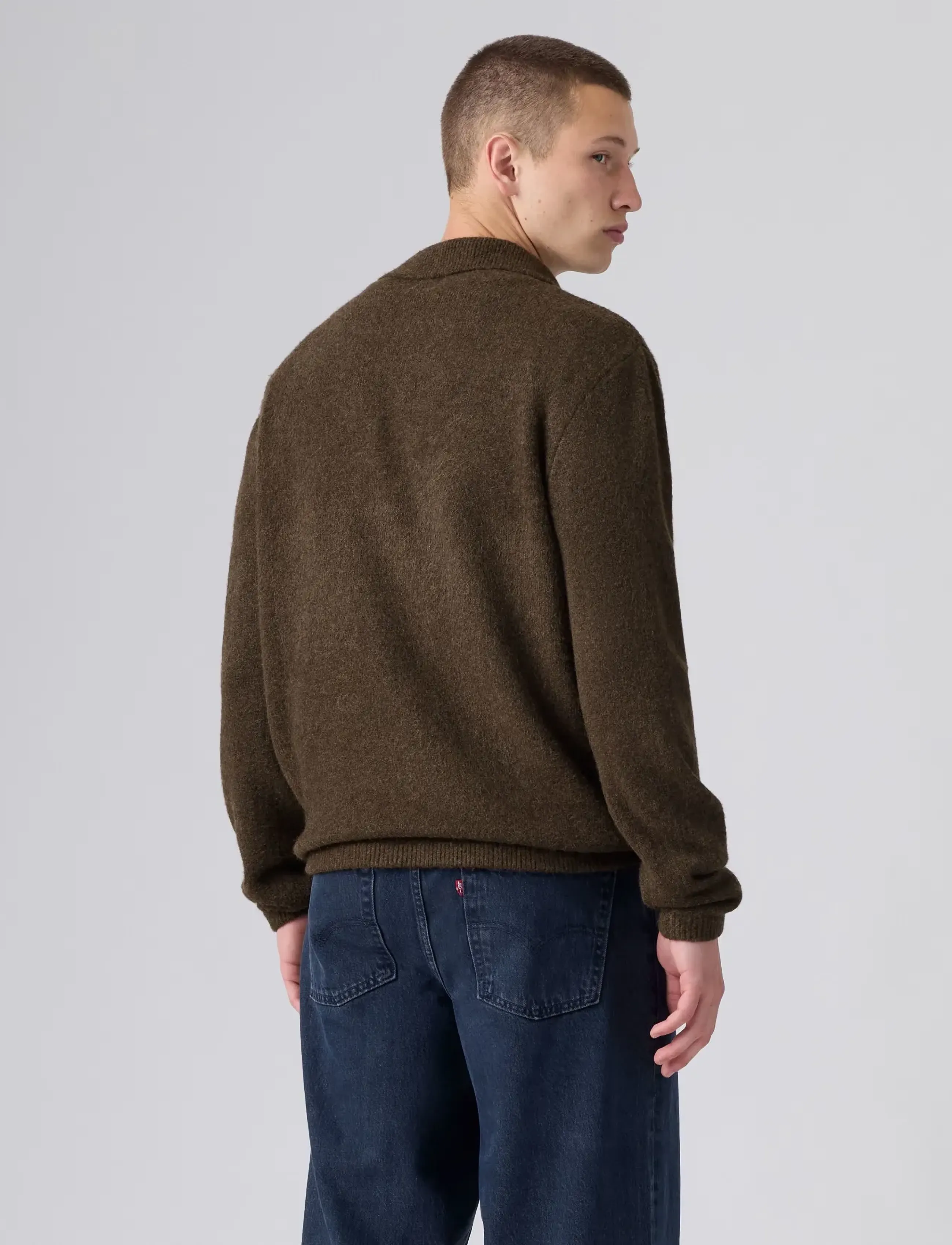 Levi's® - BOULDER COLLARED HALF ZIP HOT - pikkade varrukatega kootud polod - neutrals - 4