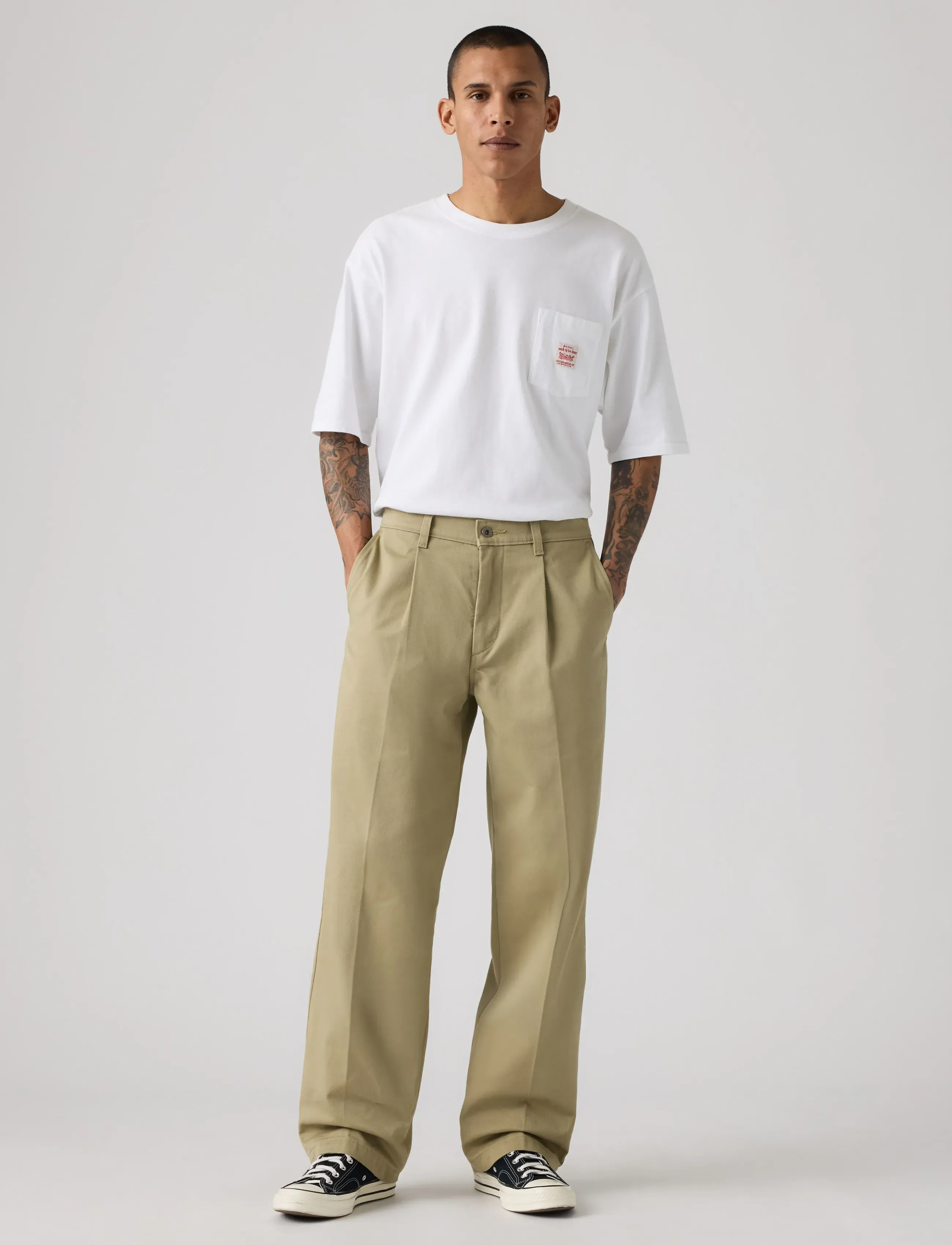 Levi's® - LOOSE PLTD WORK CHINO TREE HOU - chino's - tans - 3