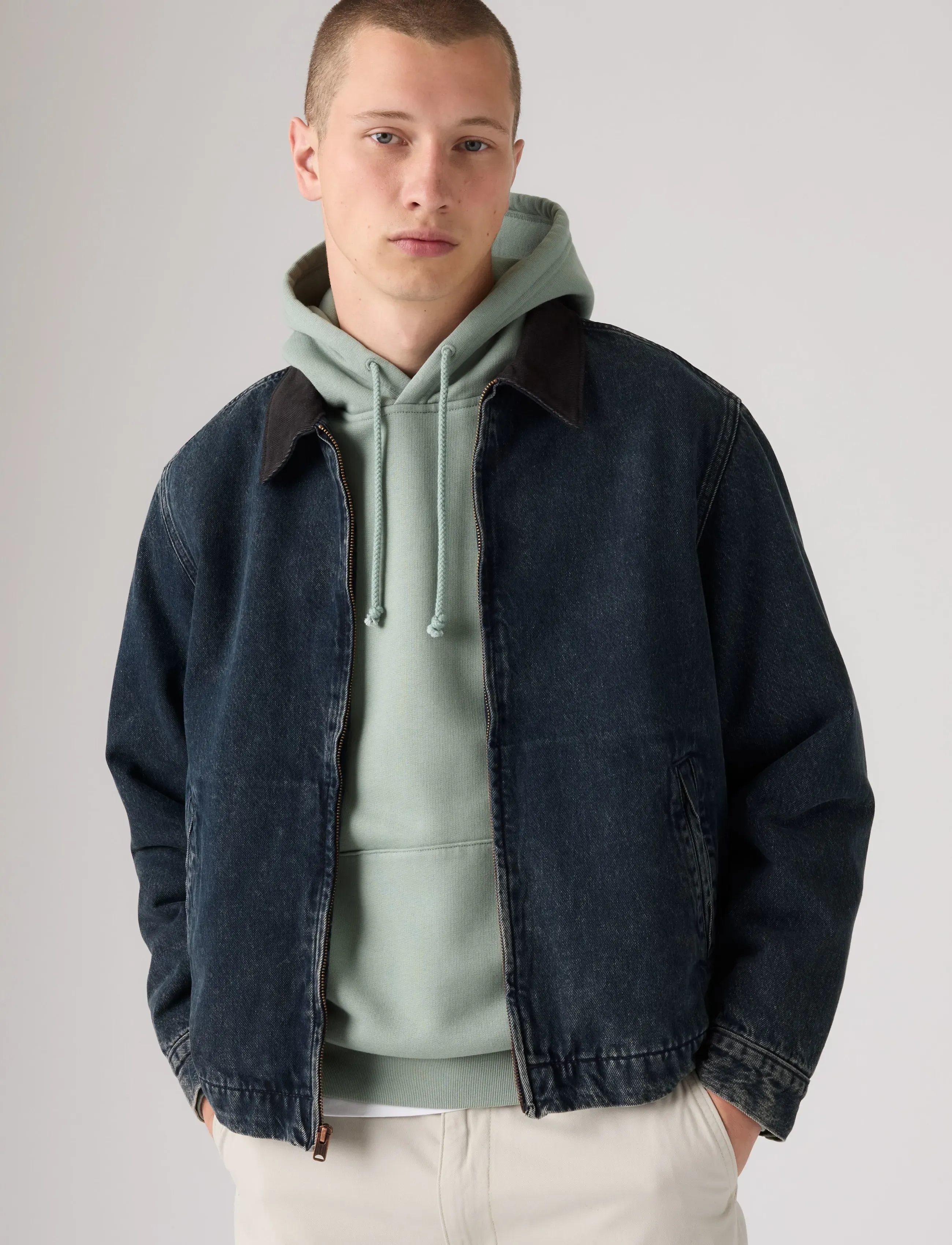 Levi's® - CASTRO FULL ZIP LINED DARK BLU - tunna jackor - blues - 0
