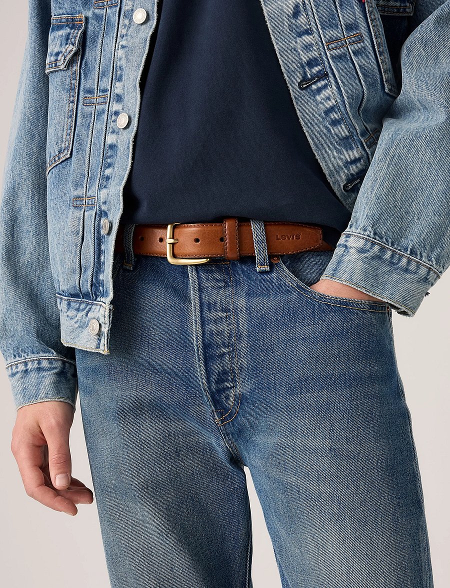 Levi's® - FINN FEATHER EDGE BELT MOCHA B - klassische gürtel - browns - 0