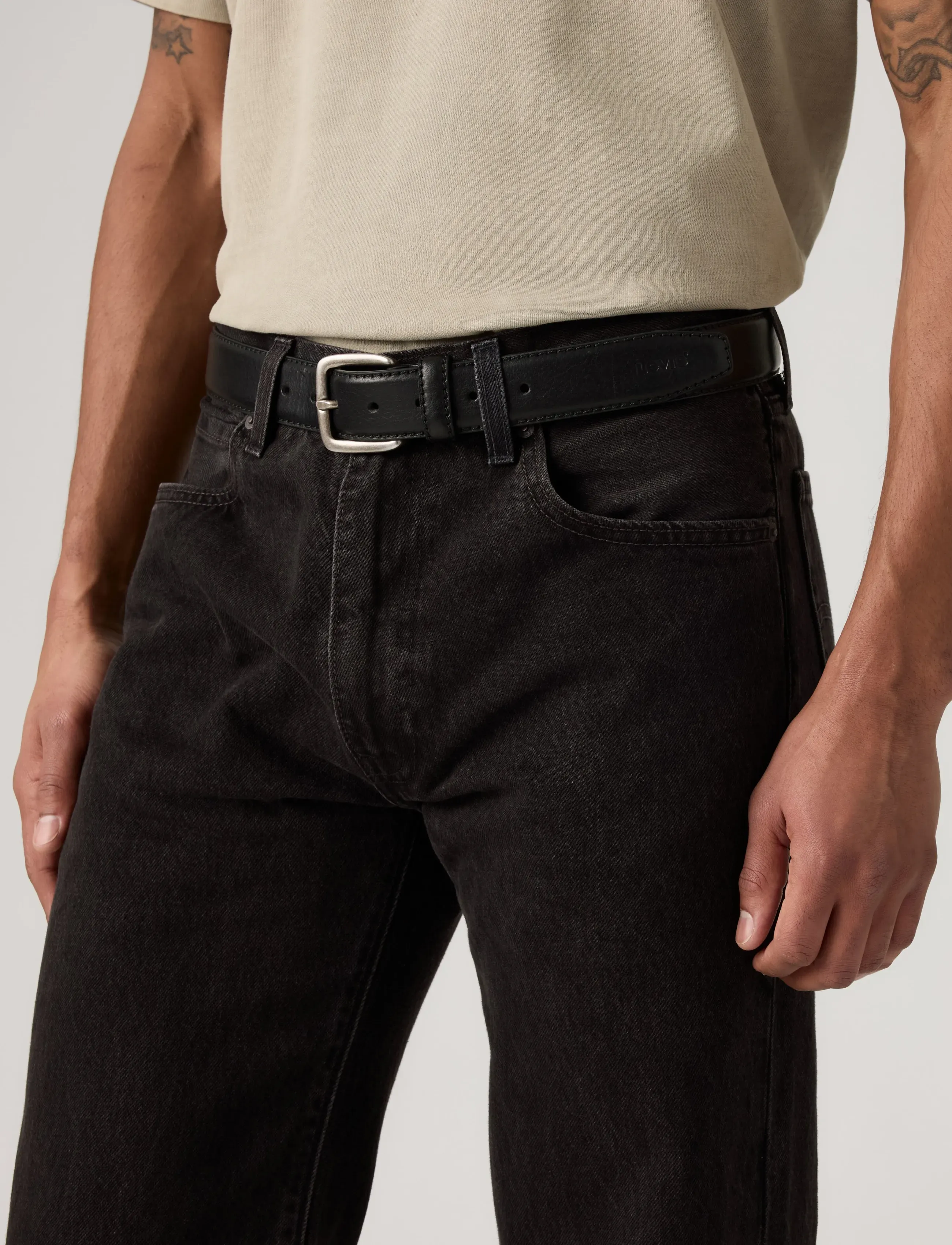 Levi's® FINN FEATHER EDGE BELT CAVIAR - Streetwear - BLACKS / black