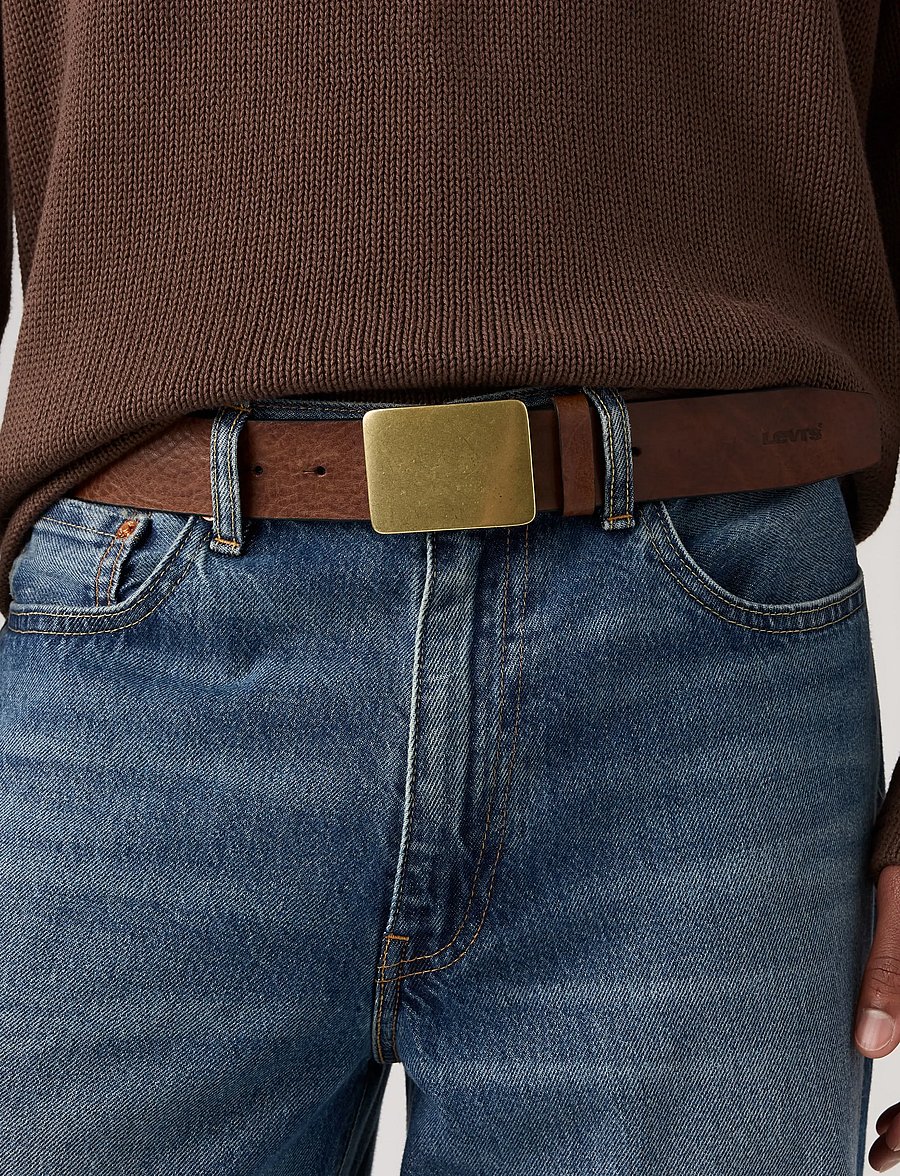 Levi's® - RYDER PLAQUE BUCKLE BELT CHOCO - klassische gürtel - browns - 0