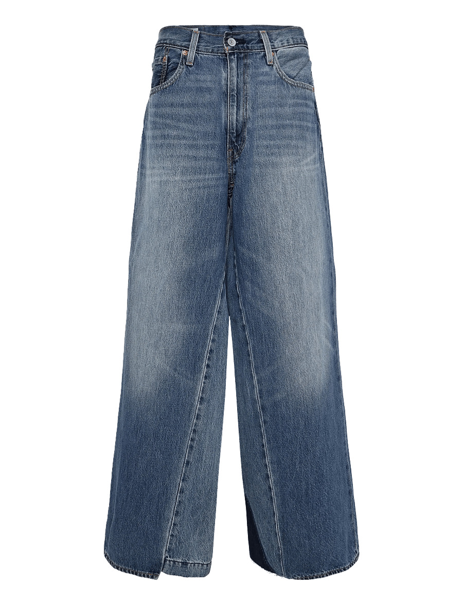 Levi's® - BAGGY WIDE LEG RAIN ALL DAY - weite jeans - med indigo - worn in - 0