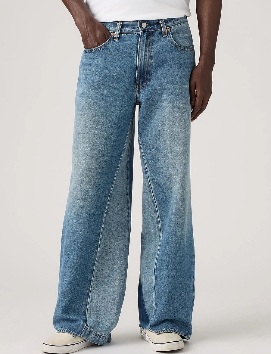 Levi's® - BAGGY WIDE LEG RAIN ALL DAY - loose jeans - med indigo - worn in - 3