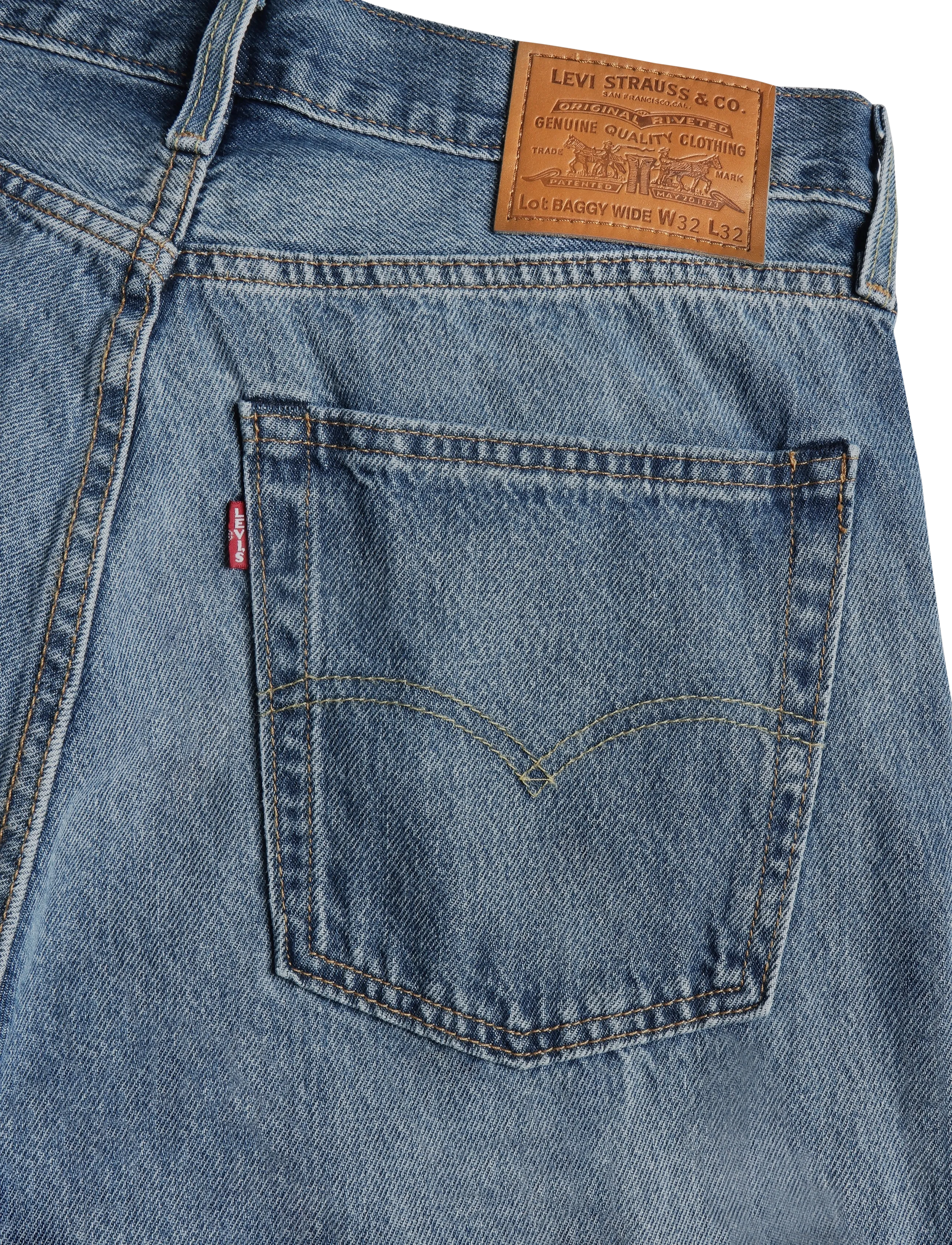 Levi's® - BAGGY WIDE LEG RAIN ALL DAY - weite jeans - med indigo - worn in - 4