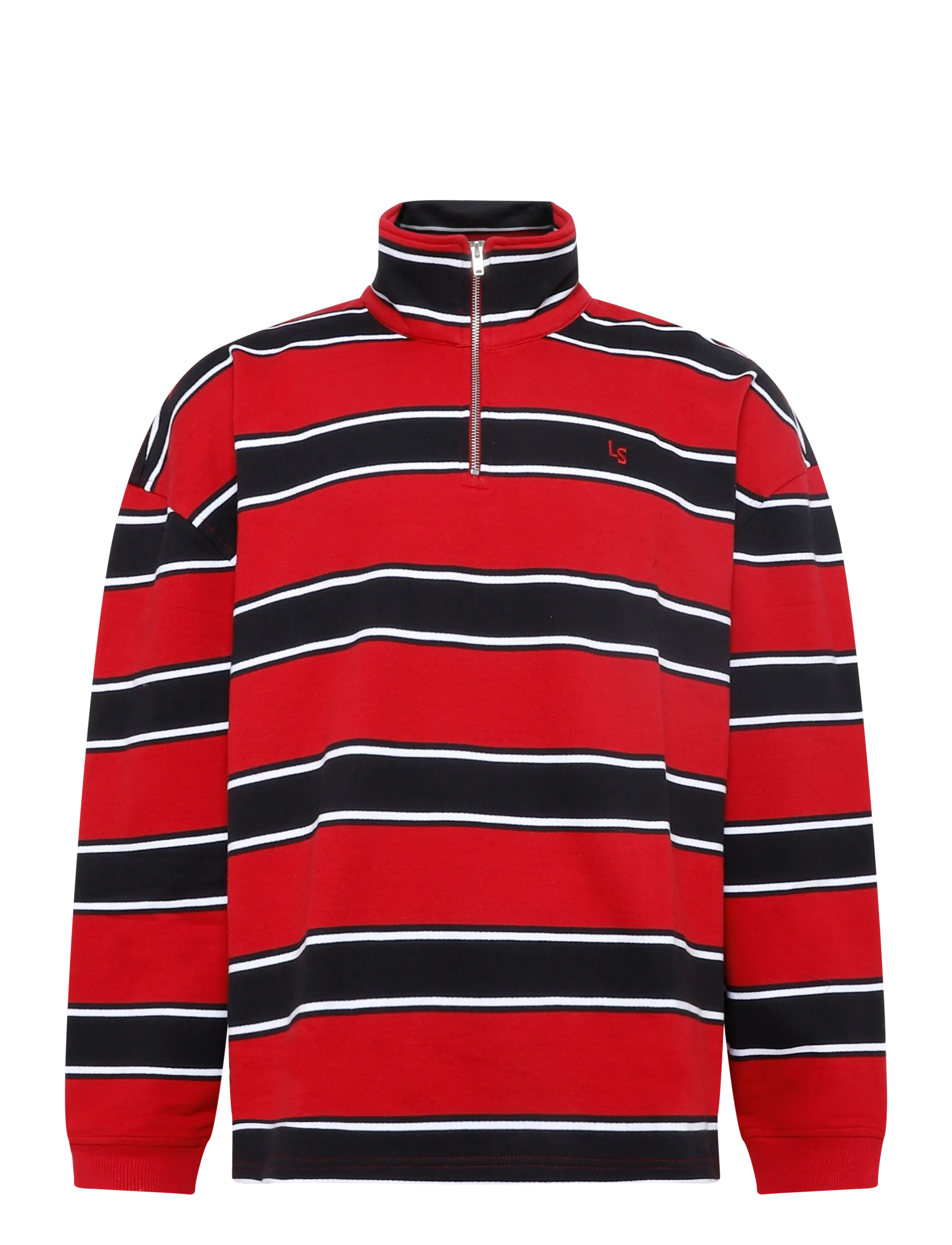 Levi's® CAMERON 1/4 ZIP HAMERSLEY STRI - Strik - REDS / red