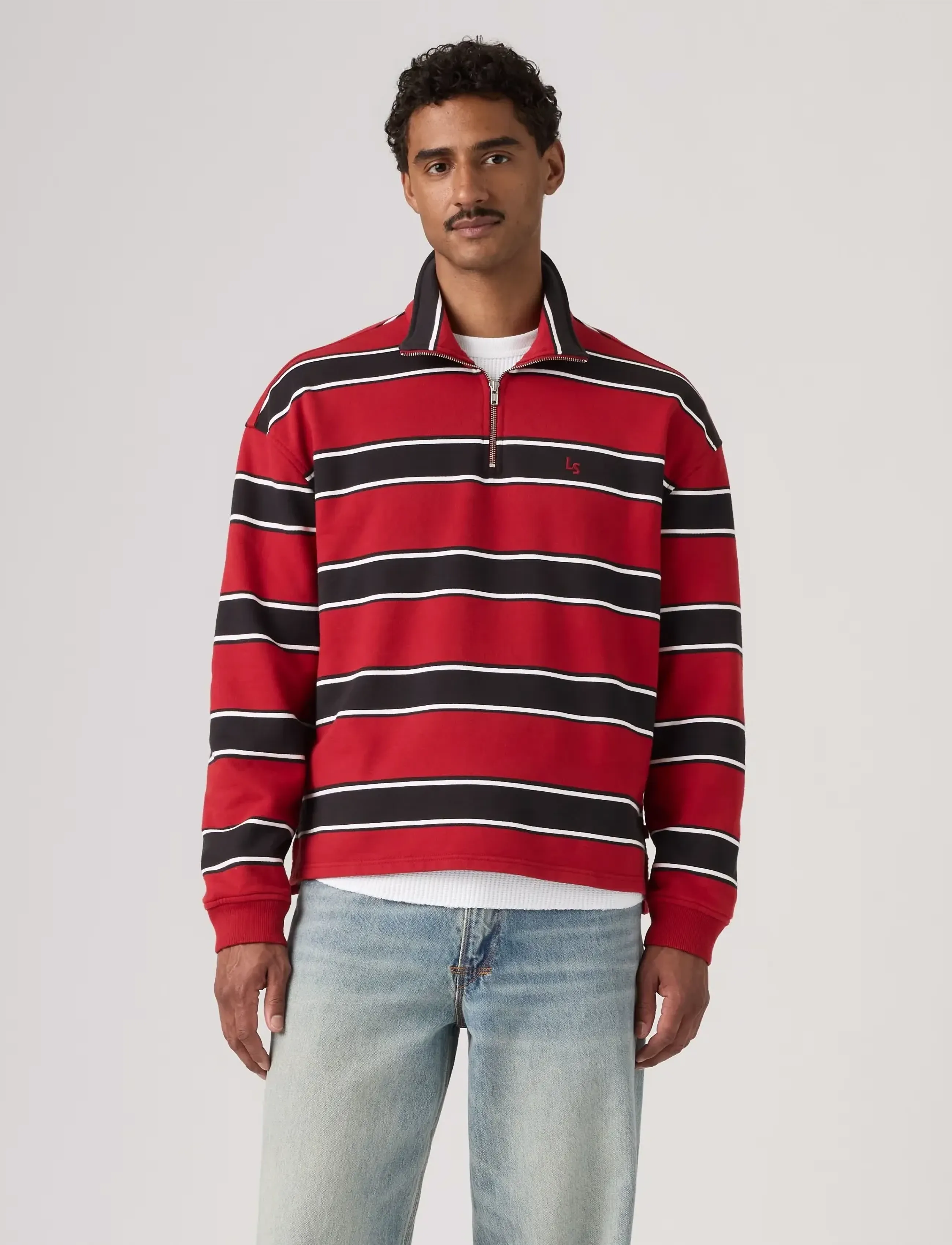 Levi's® - CAMERON 1/4 ZIP HAMERSLEY STRI - halfzip strik - reds - 3