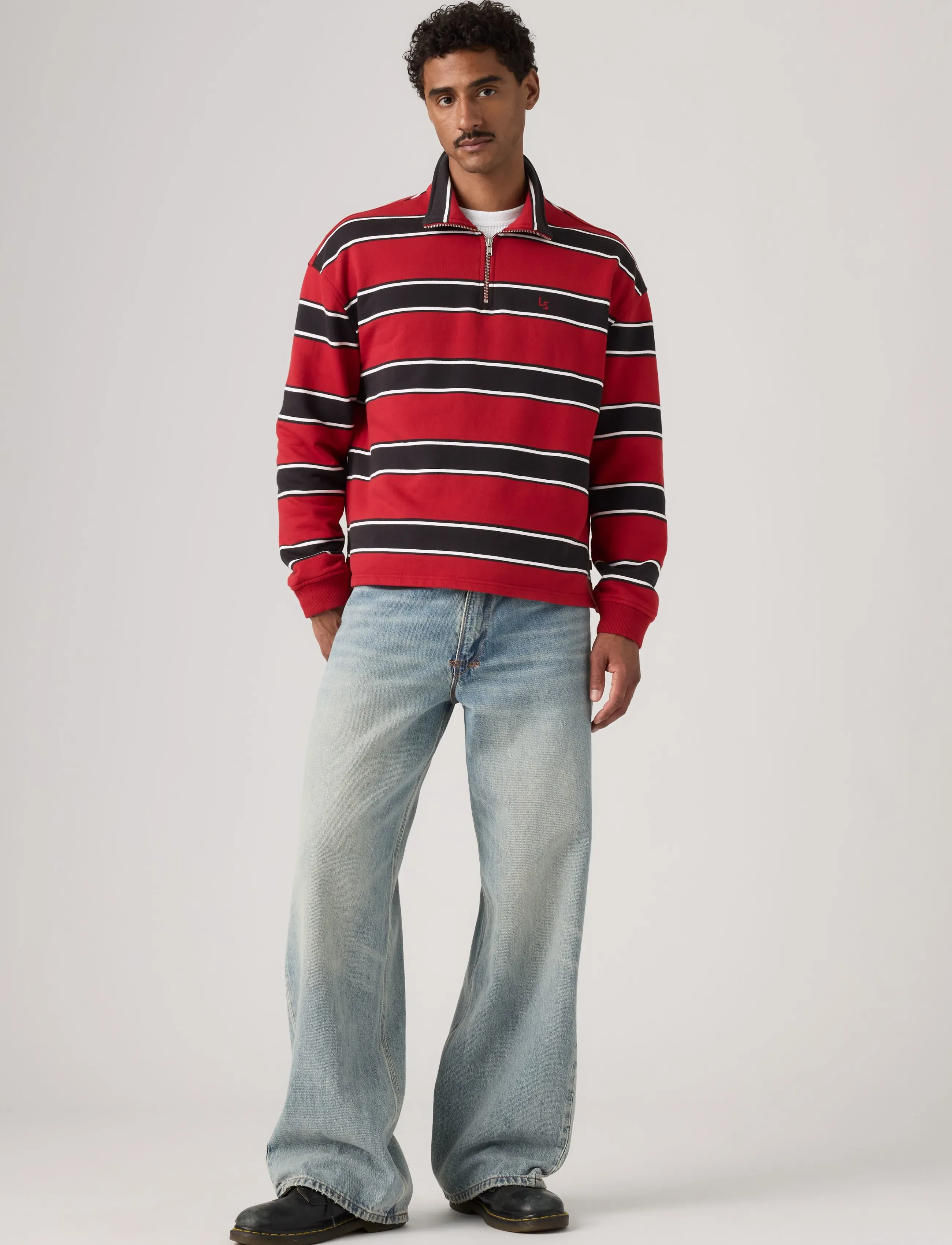 Levi's® - CAMERON 1/4 ZIP HAMERSLEY STRI - halfzip strik - reds - 5
