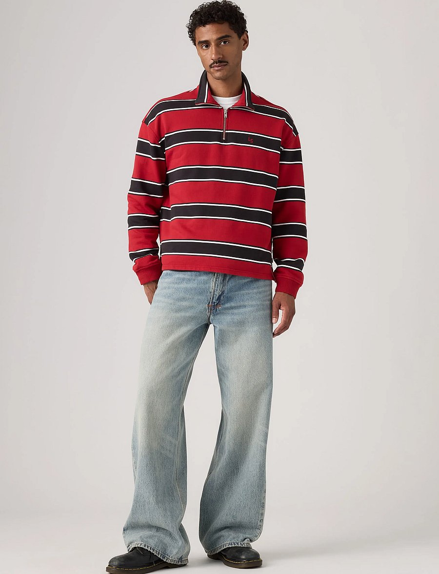 Levi's® - CAMERON 1/4 ZIP HAMERSLEY STRI - halfzip strik - reds - 5