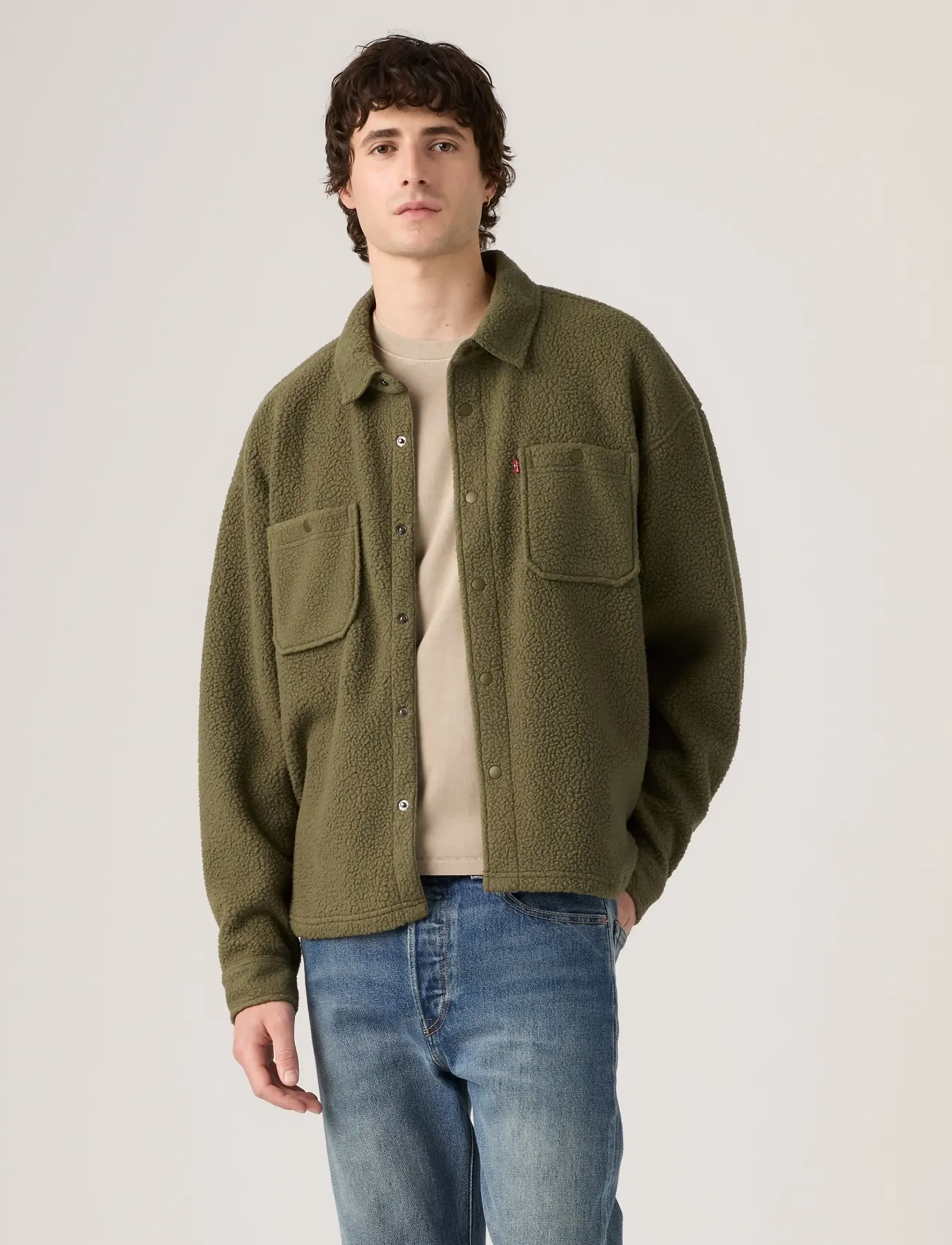 Levi's® - SHERPA SOFT WORKER OLIVE NIGHT - fleece-pullover - greens - 3