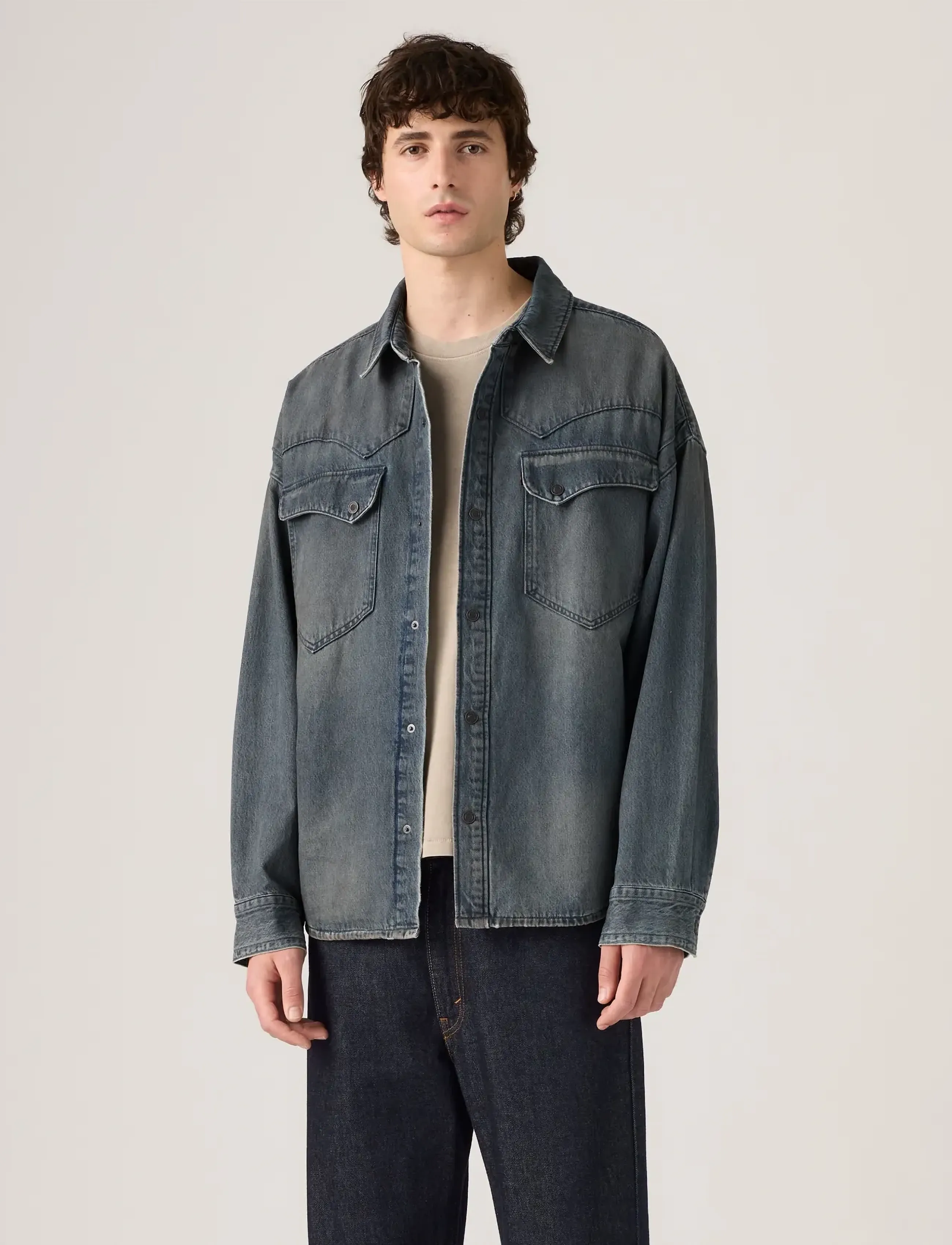 Levi's® - LENOX WESTERN OVERSHIRT LATE N - efterårstøj - dark indigo - worn ins - 3