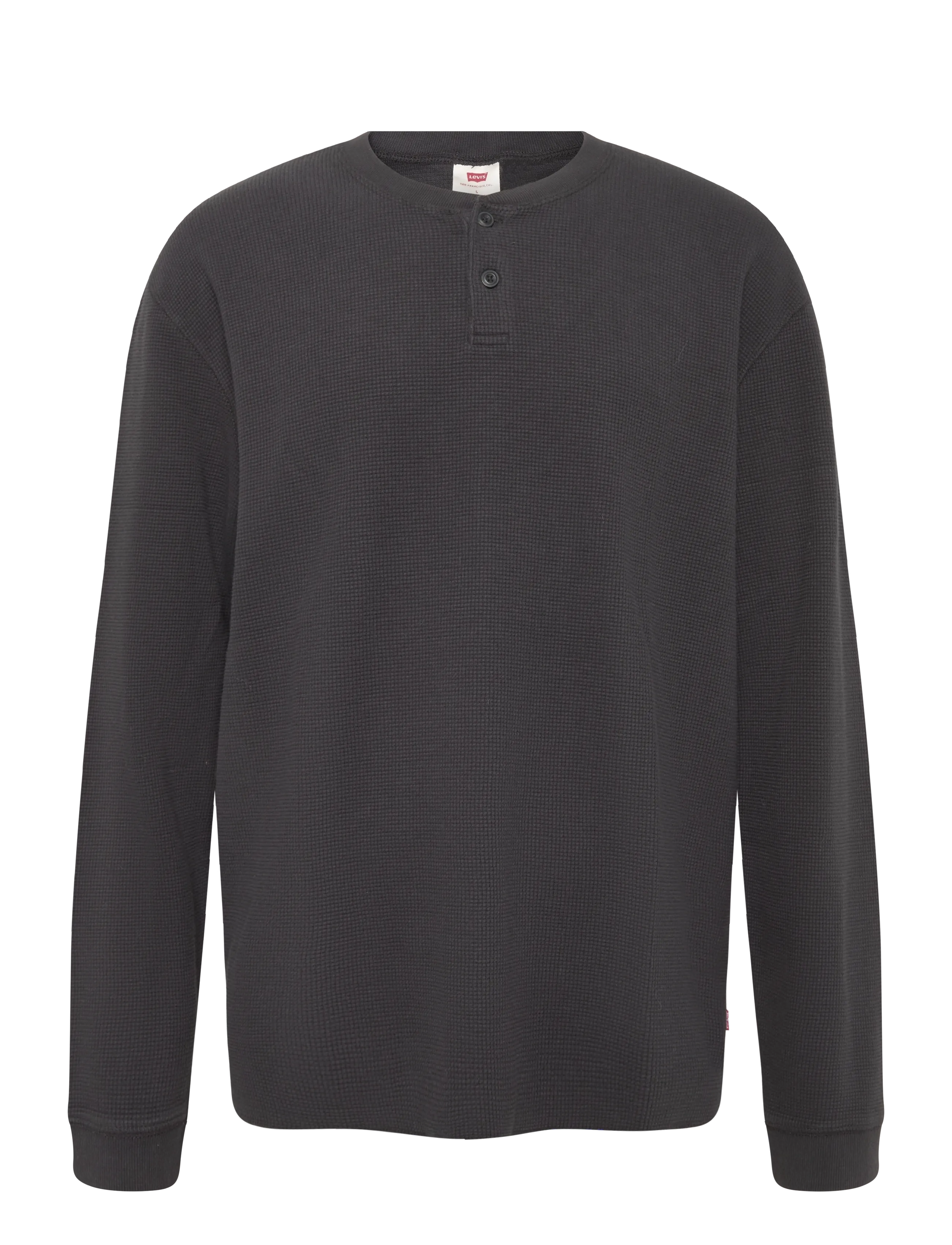 Levi's® - LS RLX BUTTON HENLEY MINERAL B - long-sleeved t-shirts - blacks - 1