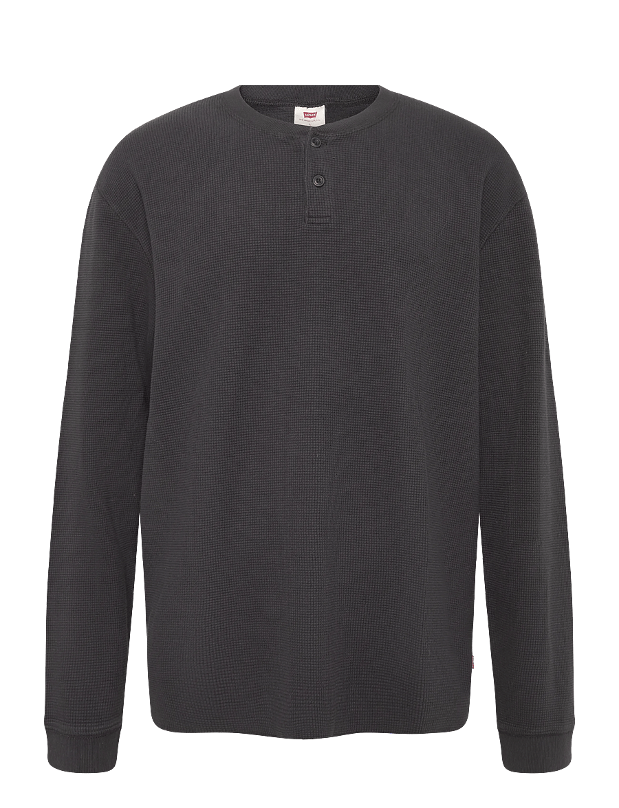 Levi's® - LS RLX BUTTON HENLEY MINERAL B - long-sleeved t-shirts - blacks - 1