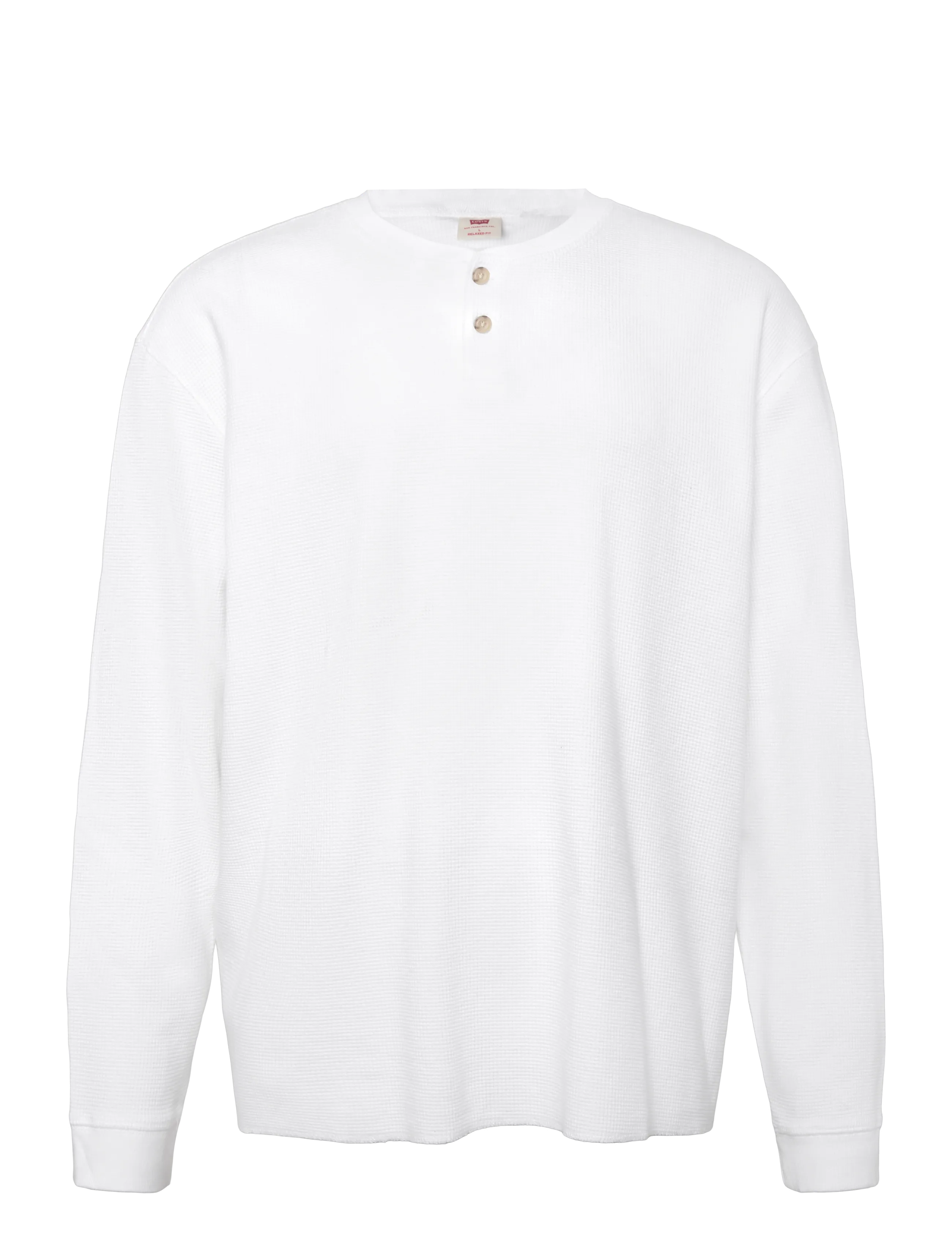 Levi's® LS RLX BUTTON HENLEY BRIGHT WH - Clothing - WHITES / white