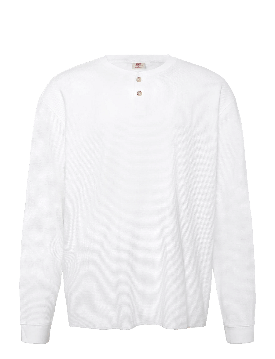 Levi's® - LS RLX BUTTON HENLEY BRIGHT WH - long-sleeved t-shirts - whites - 0