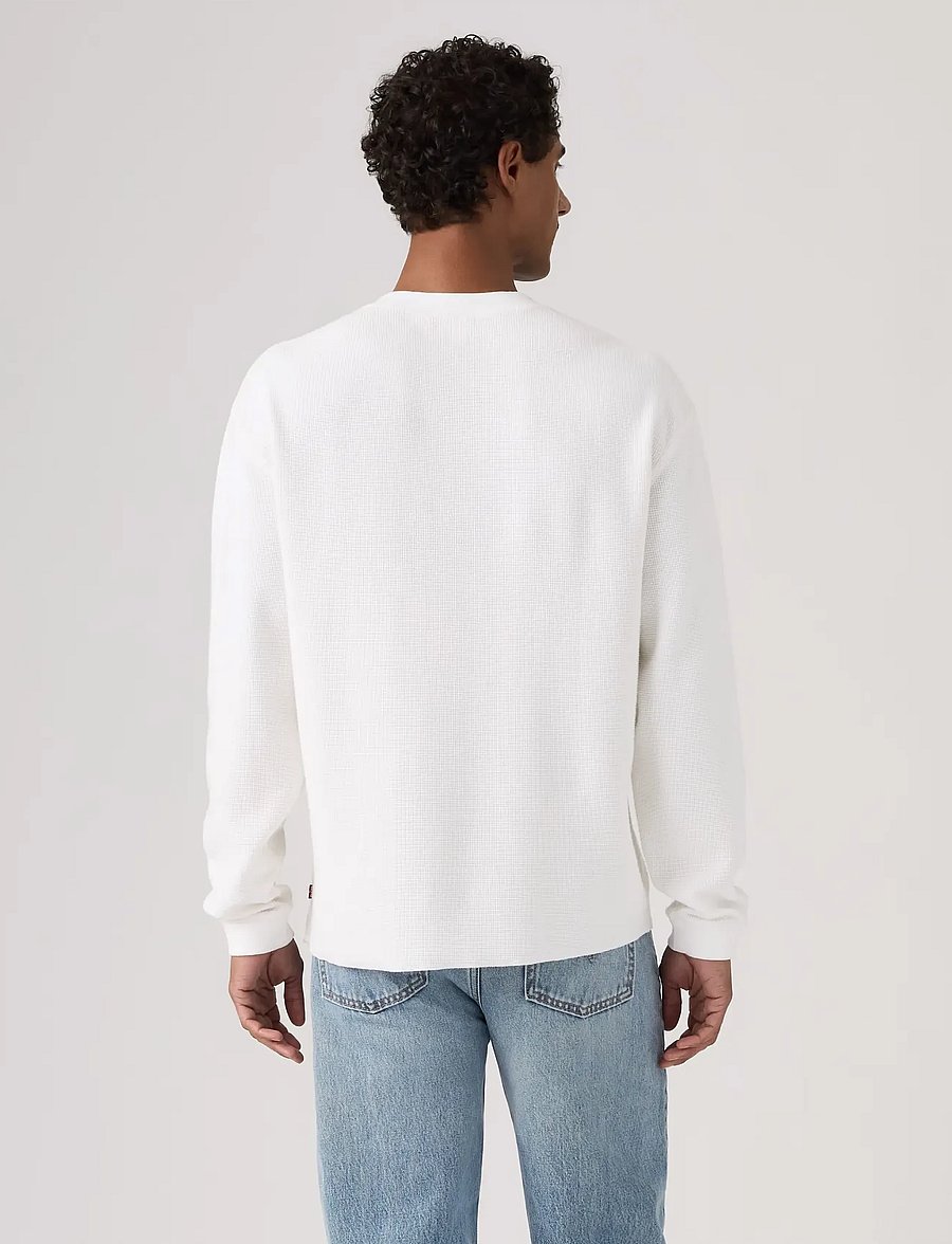 Levi's® - LS RLX BUTTON HENLEY BRIGHT WH - langærmede t-shirts - whites - 5